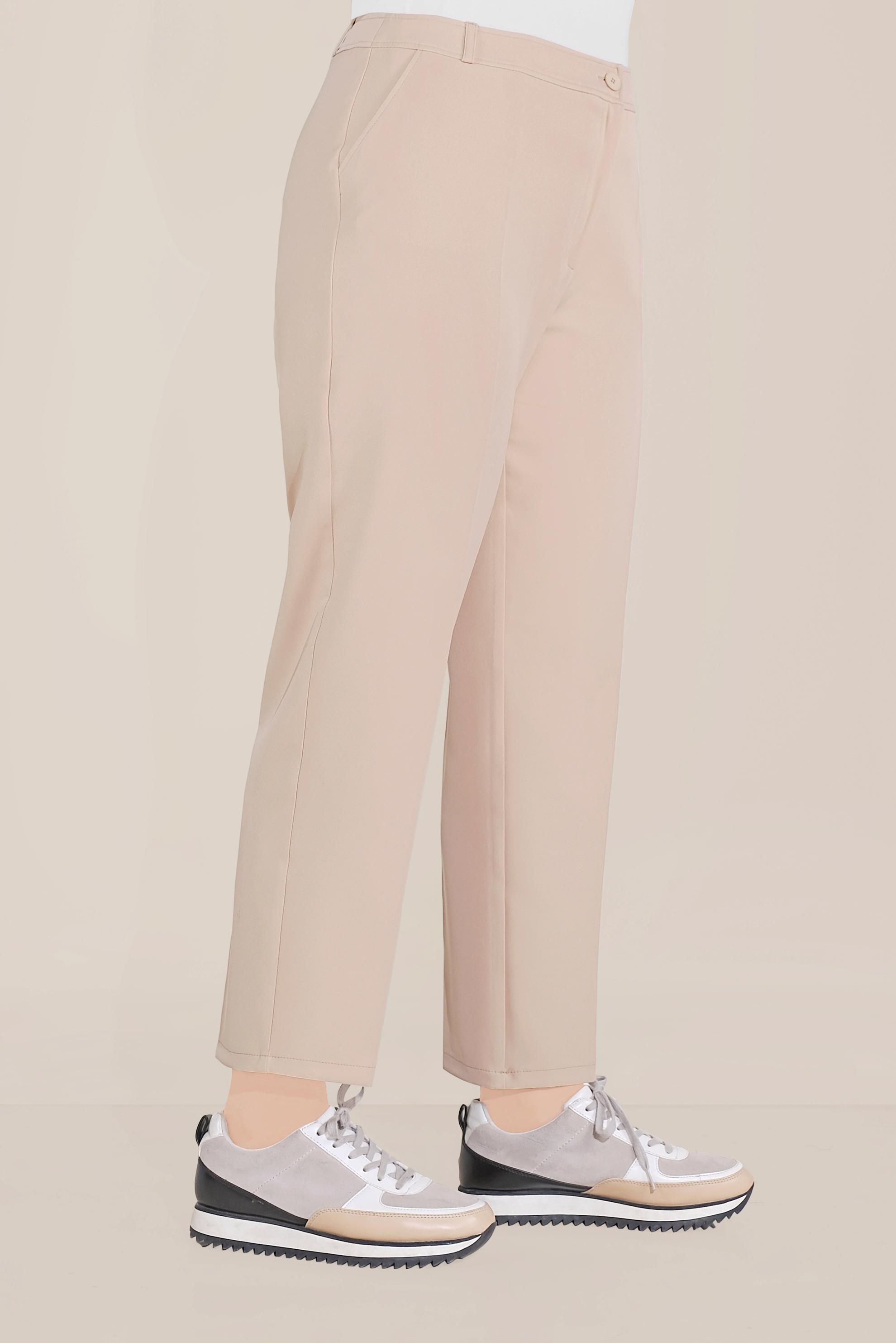 Tesettür giyim KAHVE KLASİK KESİM DÜĞMELİ PANTOLON 70099 