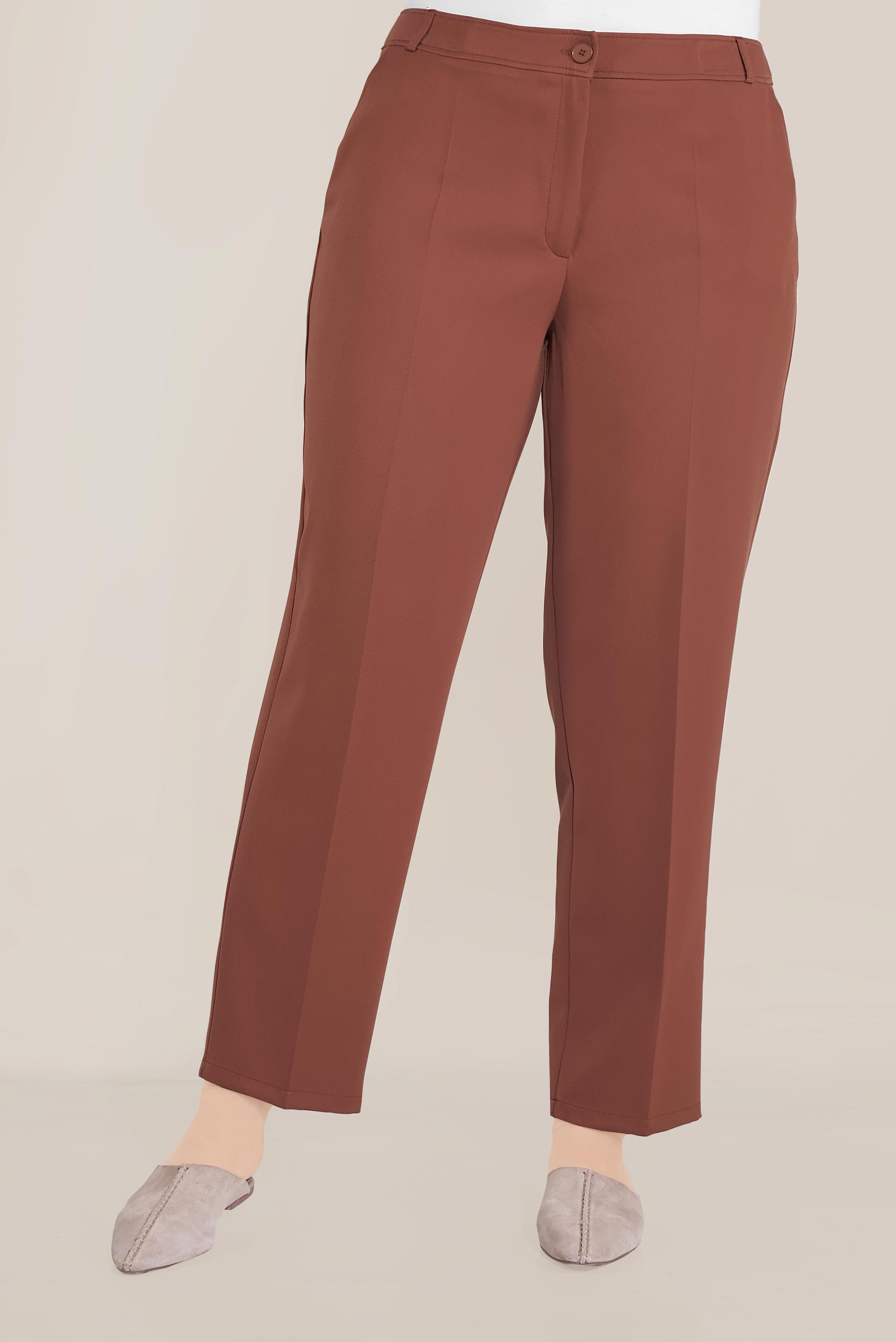 Hijab clothing BROWN CLASSIC CUT BUTTONED PANTS 70099 
