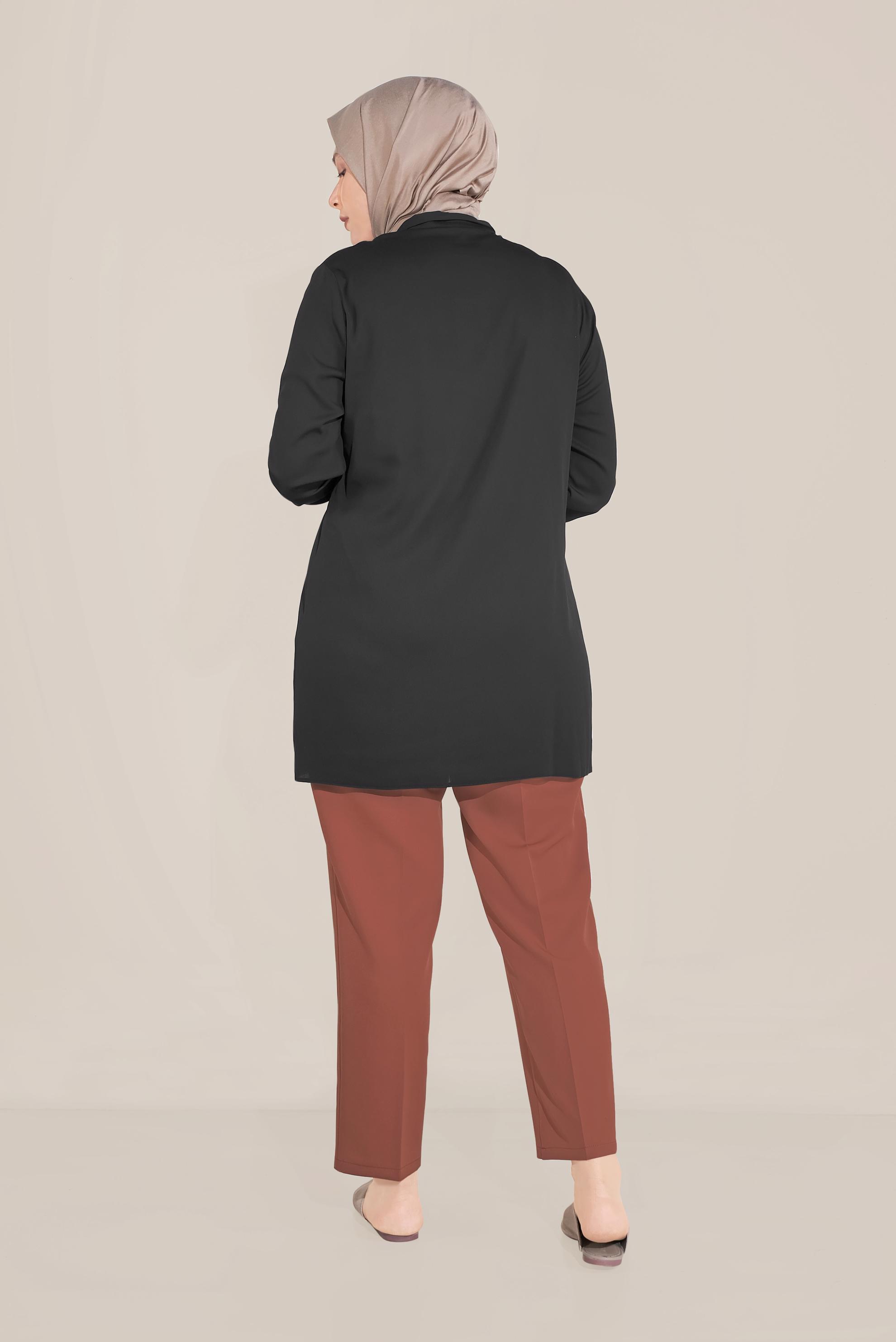 Hijab clothing BROWN CLASSIC CUT BUTTONED PANTS 70099 