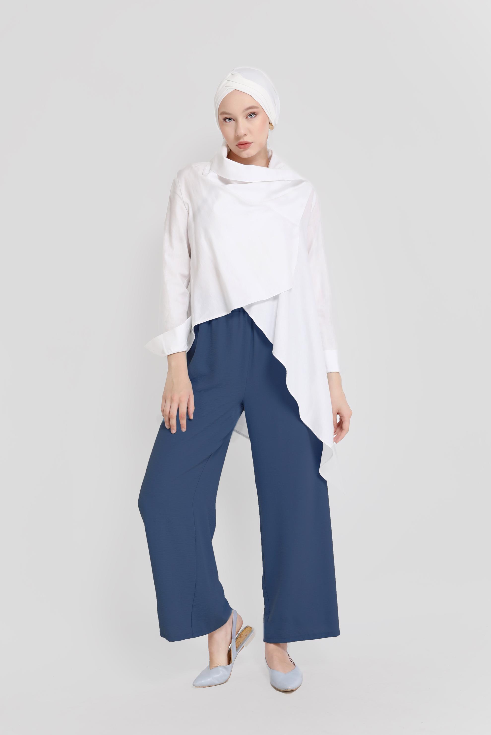 Tesettür giyim LACİVERT BOL KESİM PANTOLON 70160 