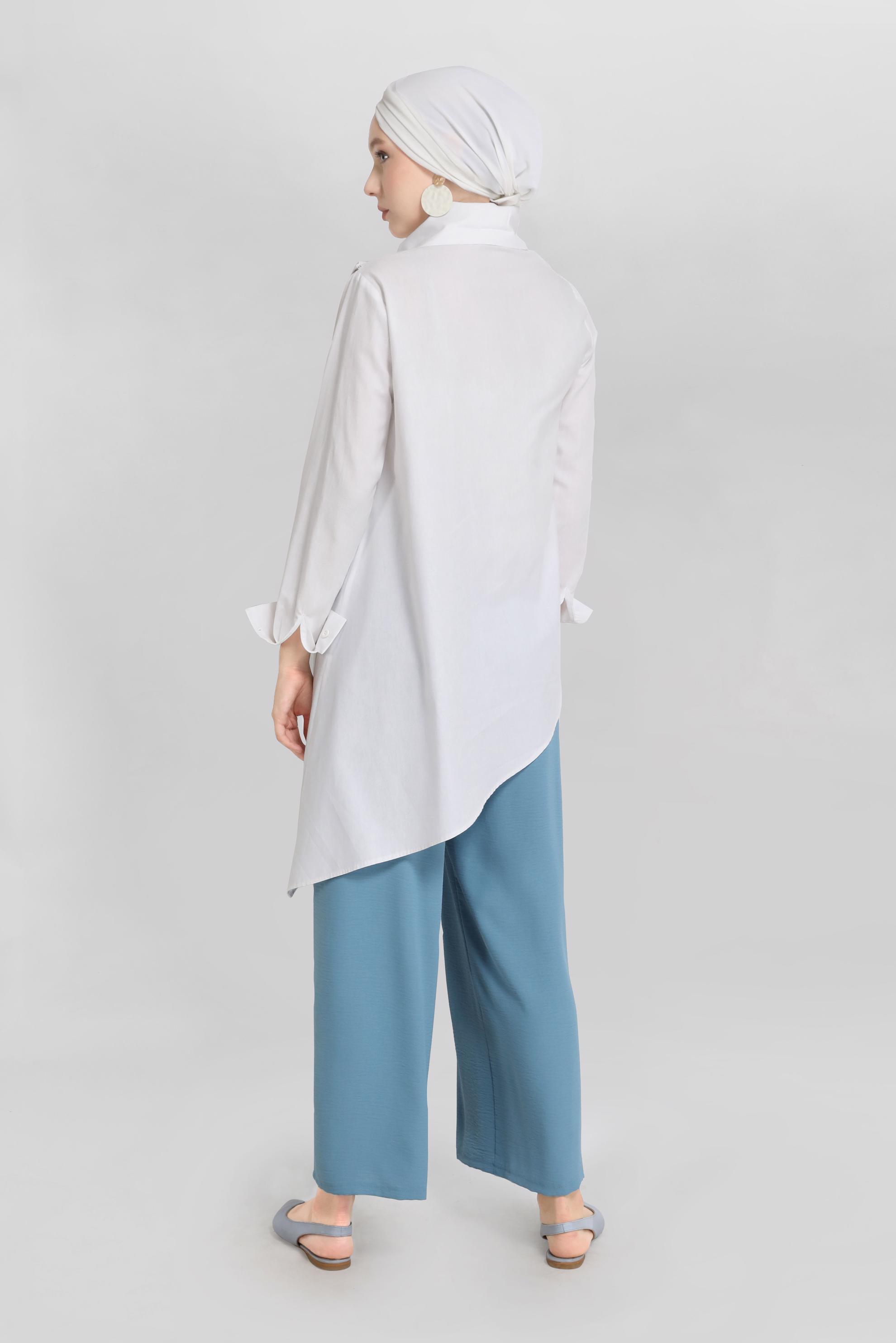 Tesettür giyim MAVİ BOL KESİM PANTOLON 70160 