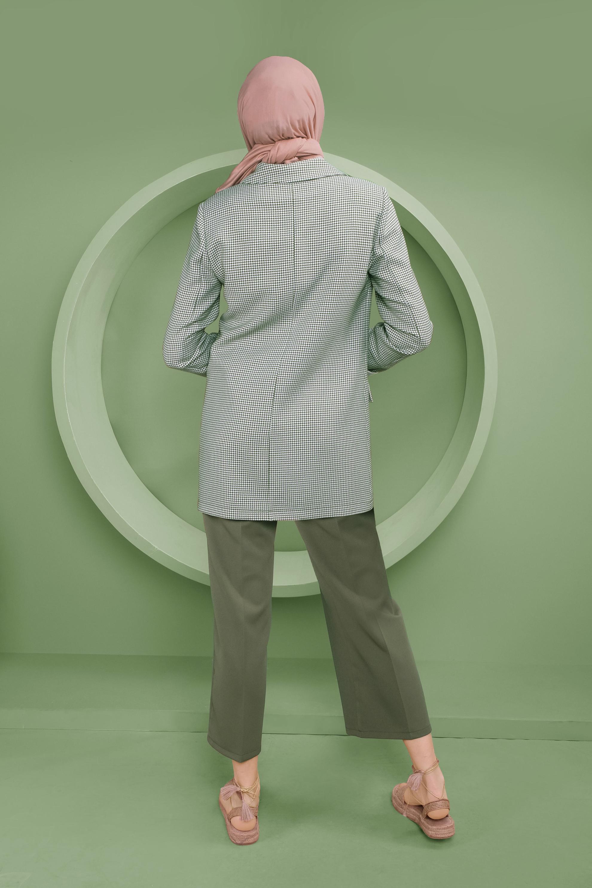 Tesettür giyim HAKİ BEL KISMI LASTİKLİ PANTOLON 70161