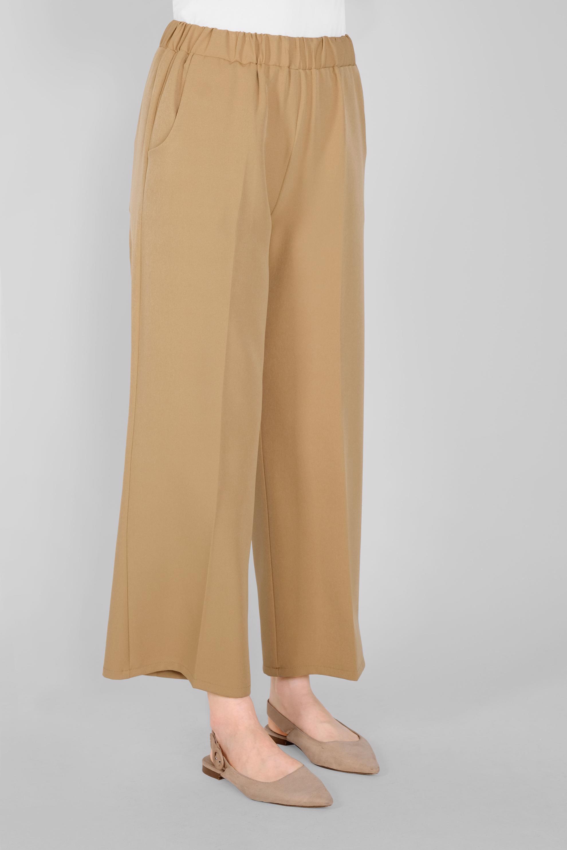 Tesettür giyim KAHVE BEL KISMI LASTİKLİ PANTOLON 70161