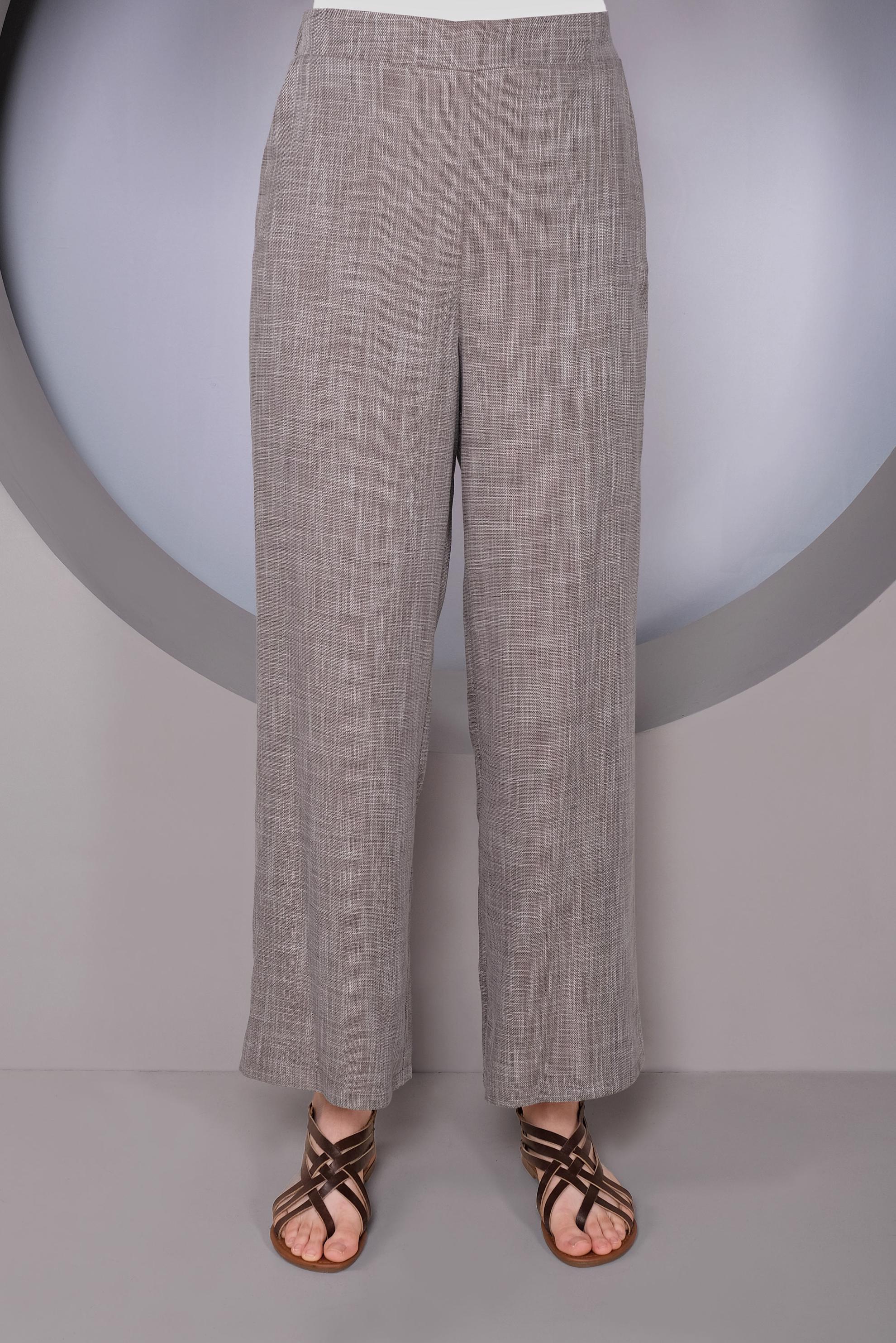 Tesettür giyim KAHVE CEPLİ KETEN GÖRÜNÜMLÜ PANTOLON 70162