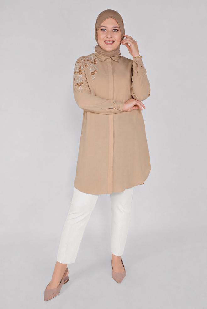 Vêtements hijab BEIGE 70165 43961 PANTOLON 42/52 TEK40 - ALVİNA
