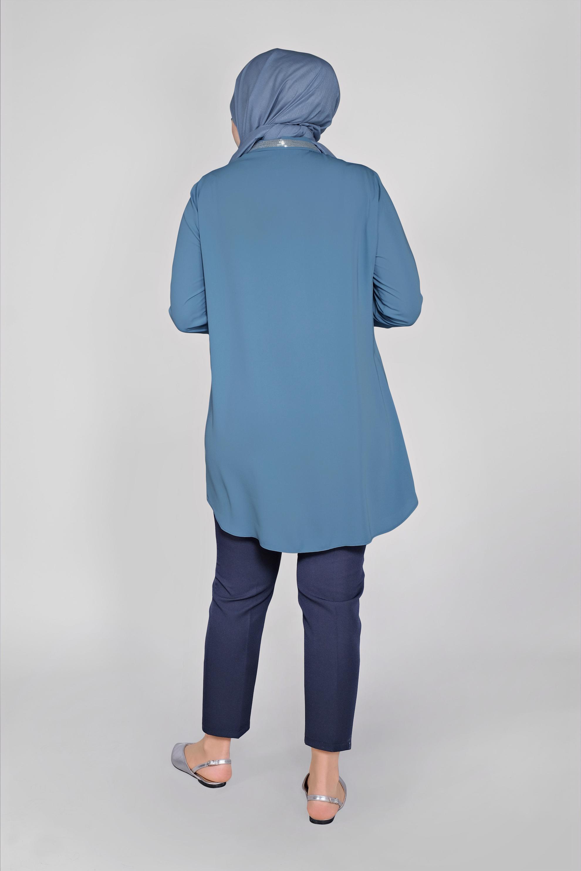 Tesettür giyim LACİVERT YÜKSEK BEL PANTOLON 70165