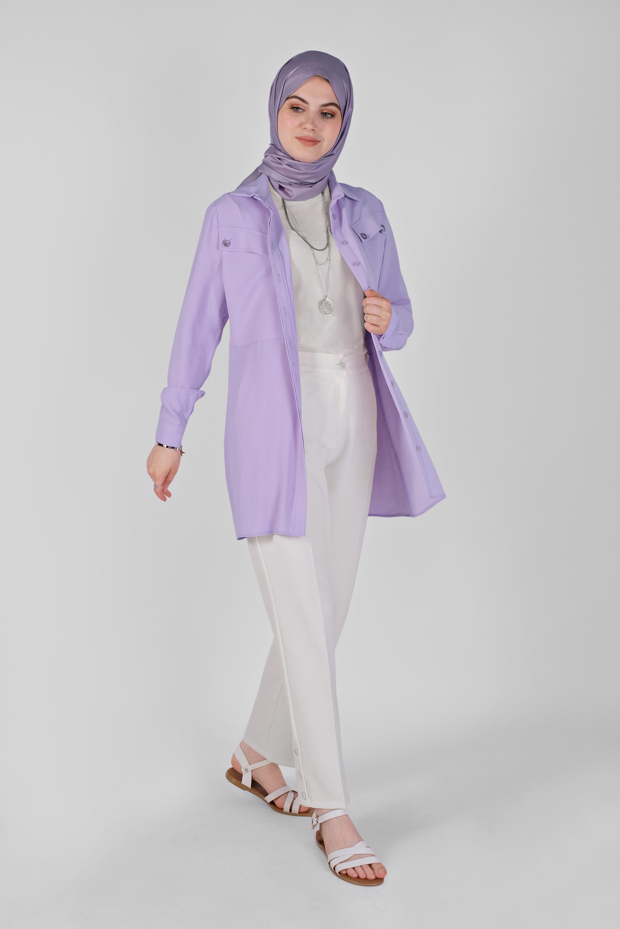 Tesettür giyim BEYAZ HAVUÇ PANTOLON 70166 