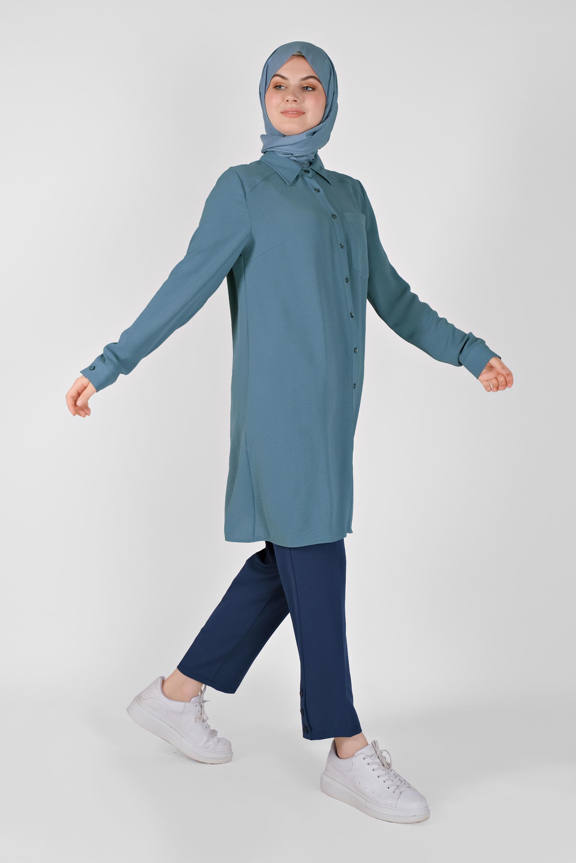 Tesettür giyim LACİVERT HAVUÇ PANTOLON 70166 