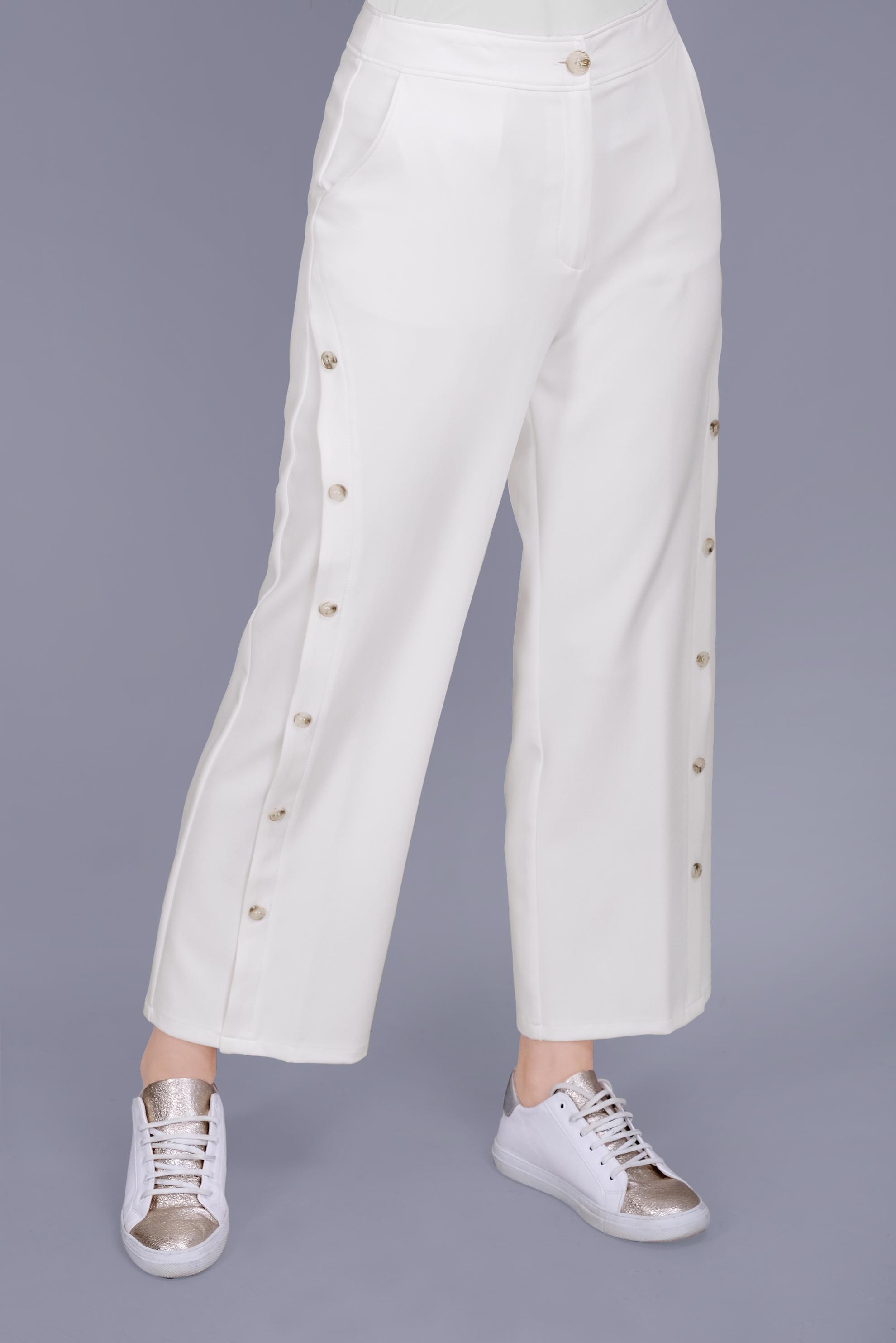 Tesettür giyim BEYAZ DÜĞME DETAYLI PANTOLON 70167 