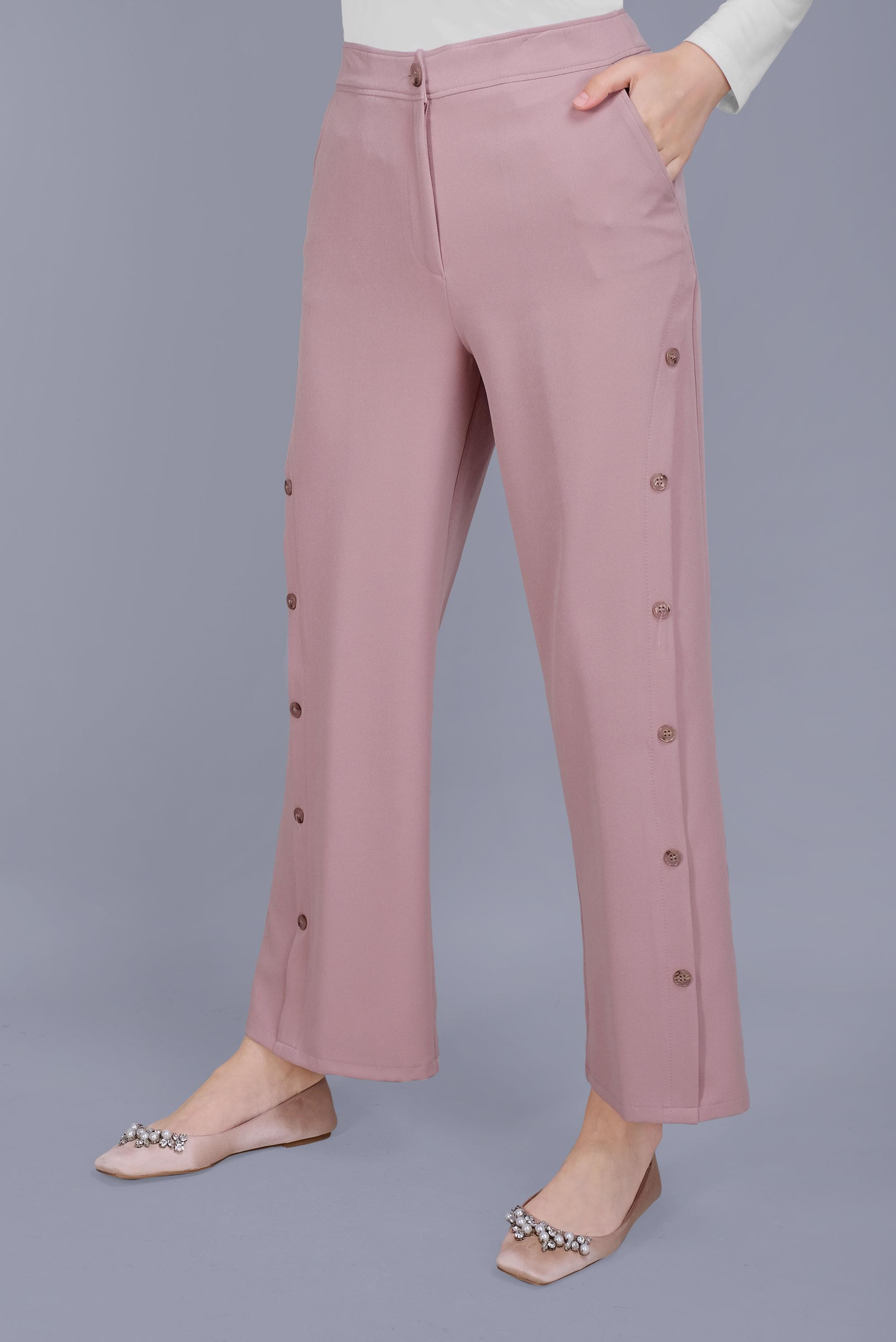 Tesettür giyim PUDRA DÜĞME DETAYLI PANTOLON 70167 