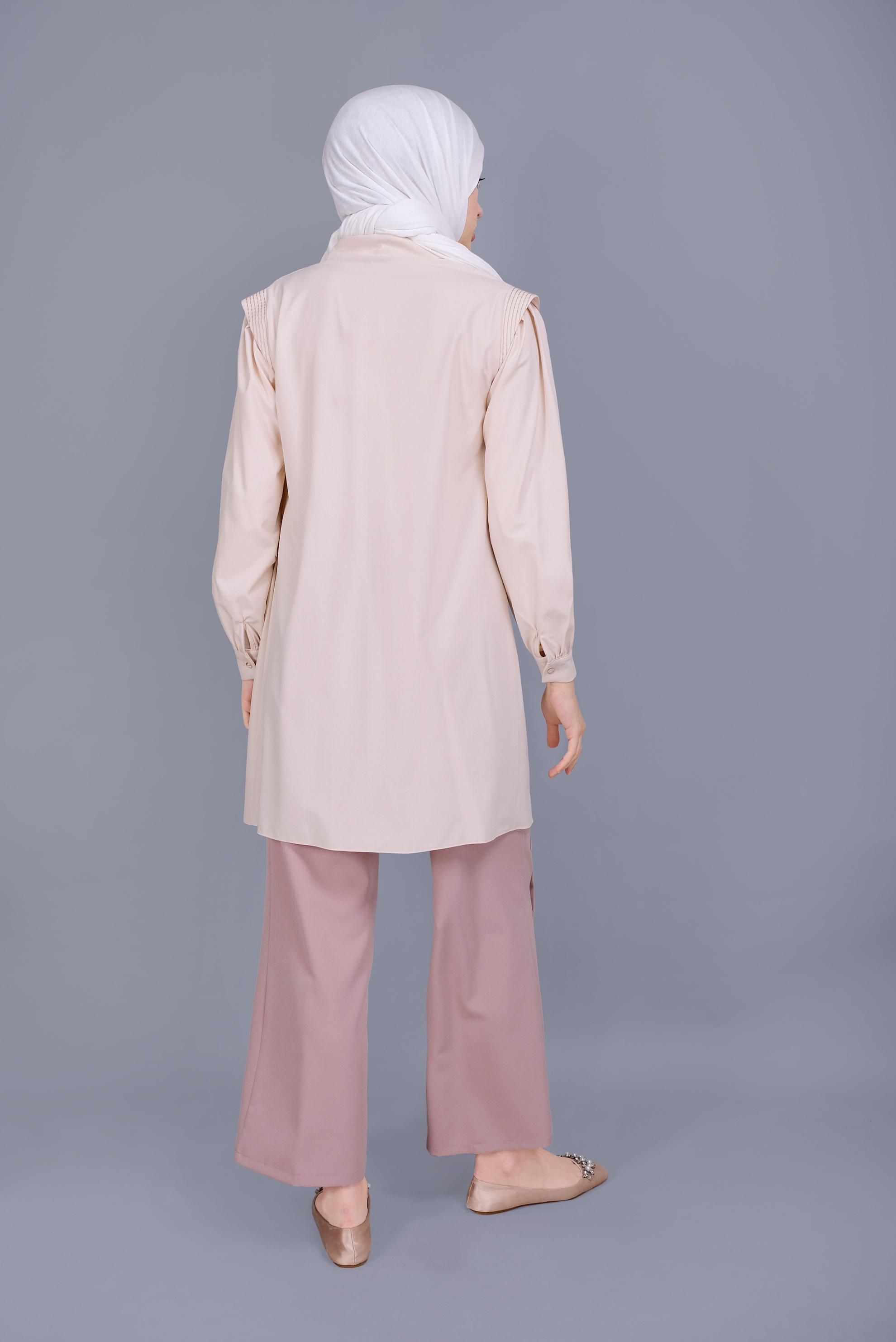 Tesettür giyim PUDRA DÜĞME DETAYLI PANTOLON 70167 