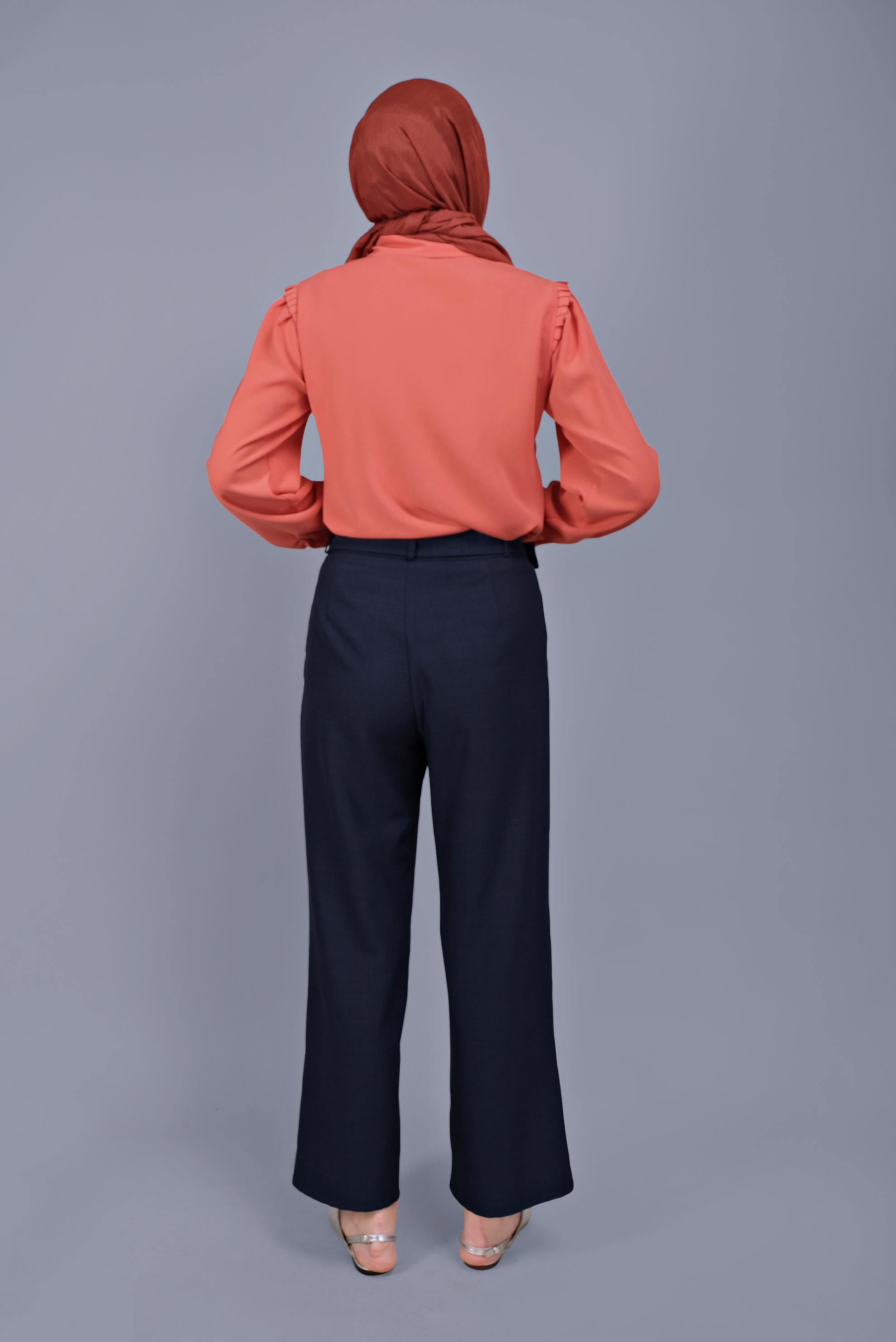 Tesettür giyim LACİVERT DÜĞME DETAYLI PANTOLON 70168 