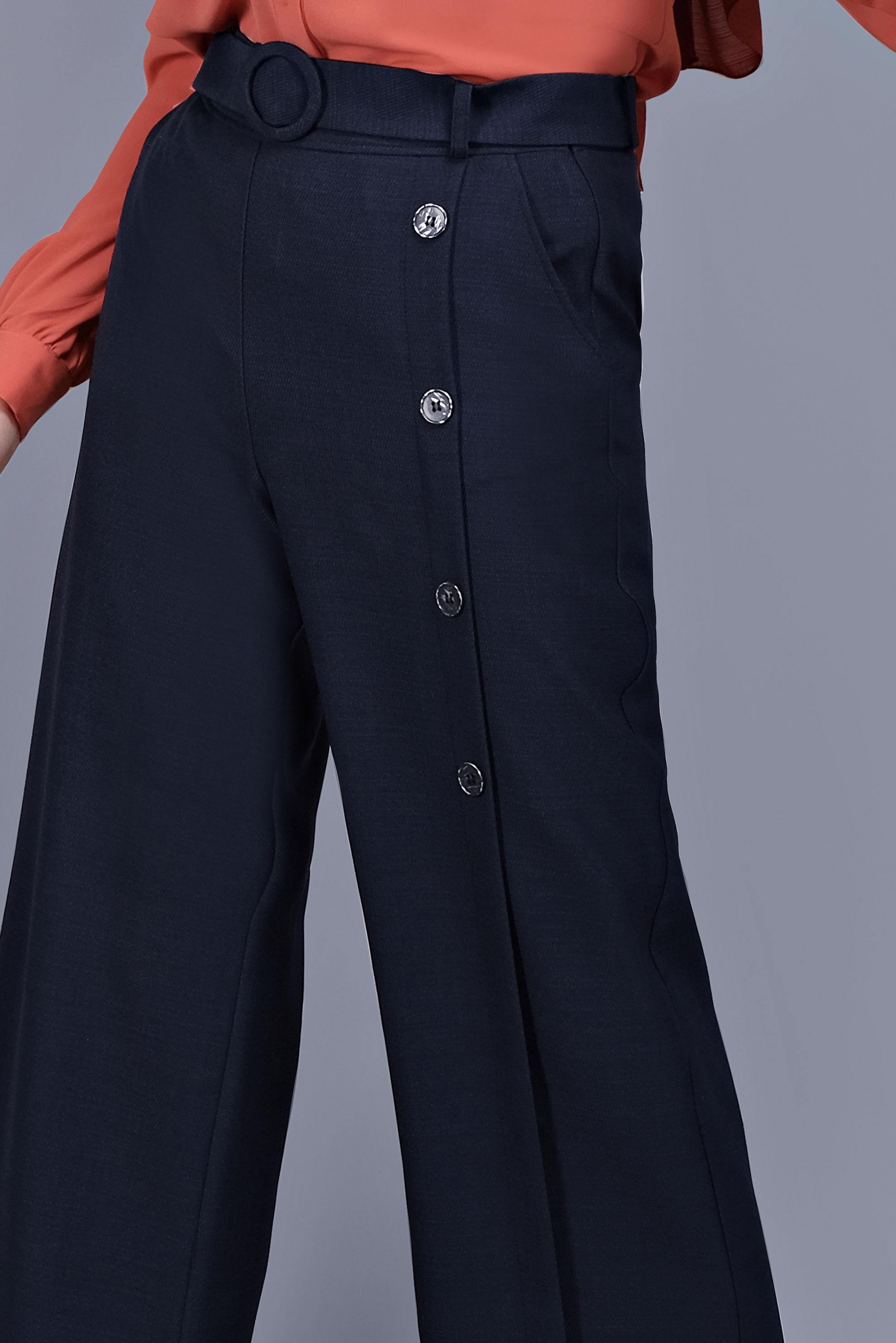 Tesettür giyim LACİVERT DÜĞME DETAYLI PANTOLON 70168 