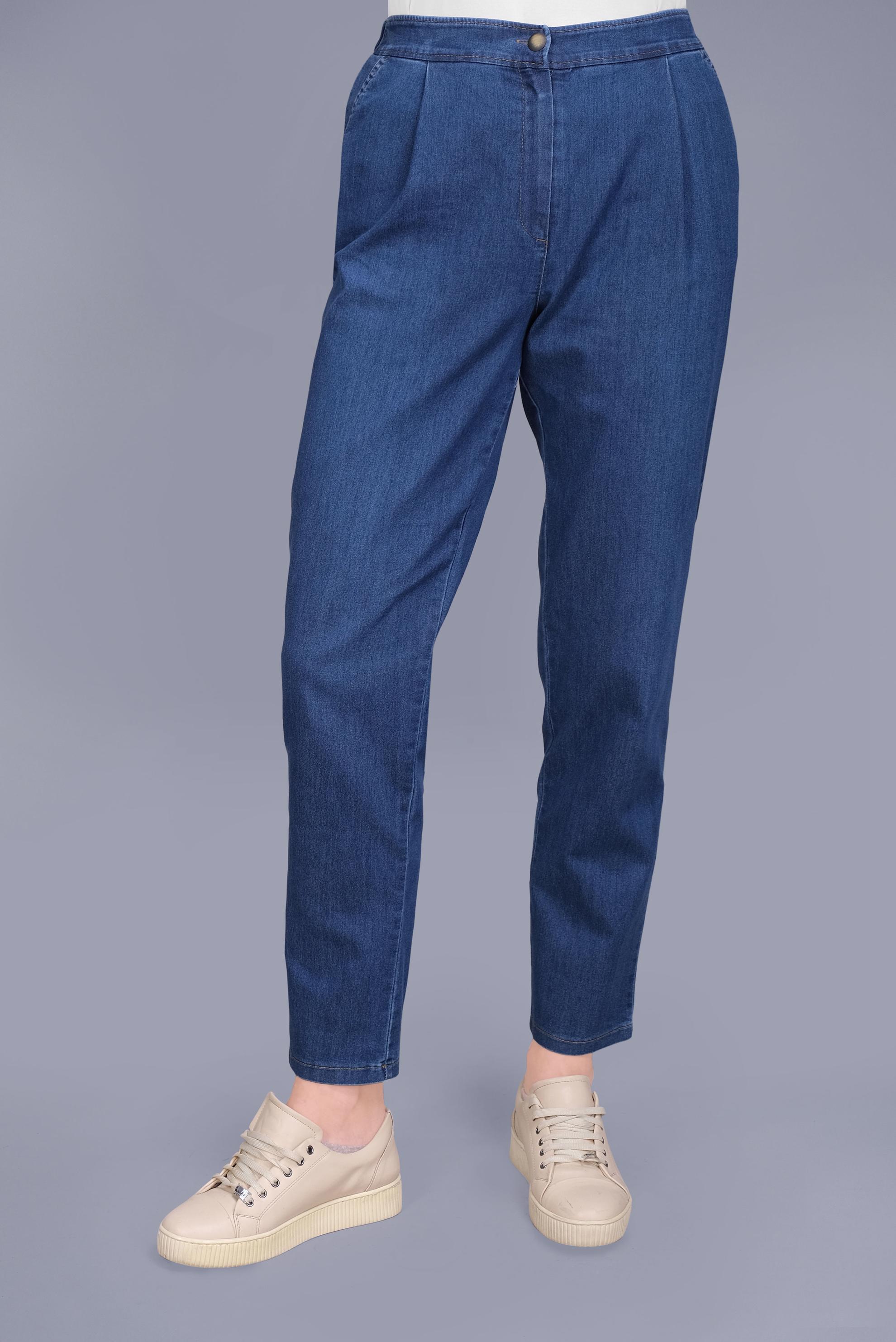 Tesettür giyim LACİVERT BELİ LASTİKLİ DENİM PANTOLON 70169 