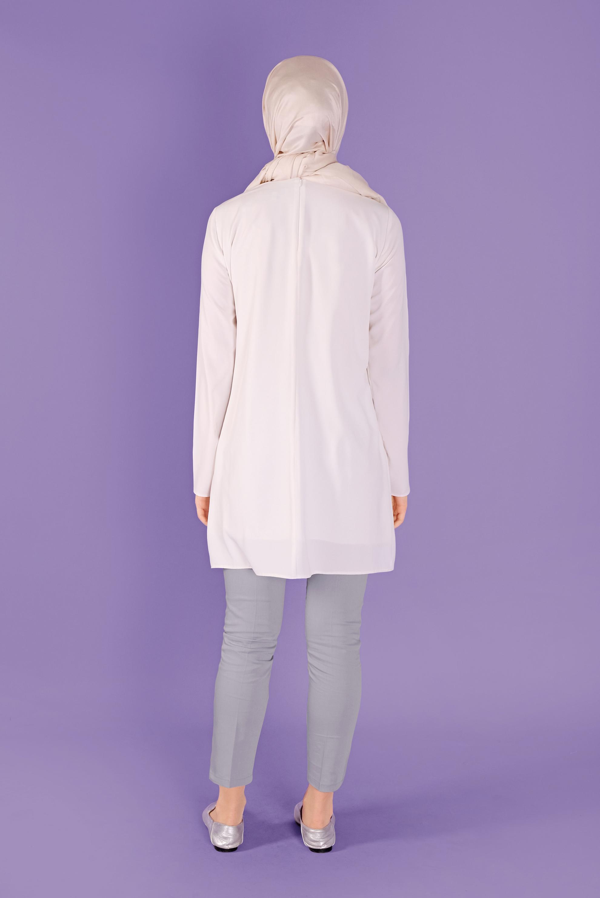 Tesettür giyim GRİ ARA BEL DÜĞMELİ PANTOLON 70172