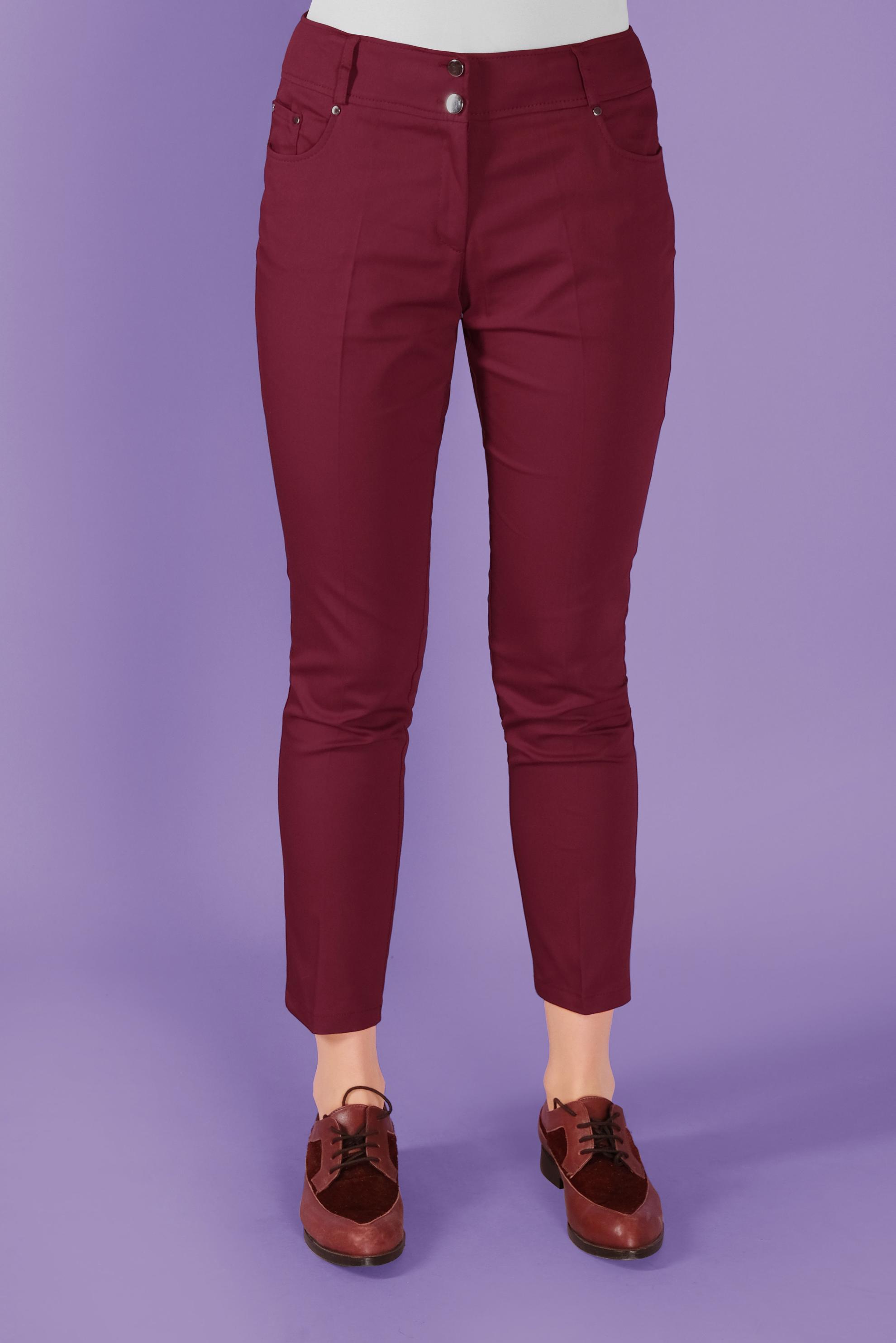 Tesettür giyim BORDO ARA BEL DÜĞMELİ PANTOLON 70172