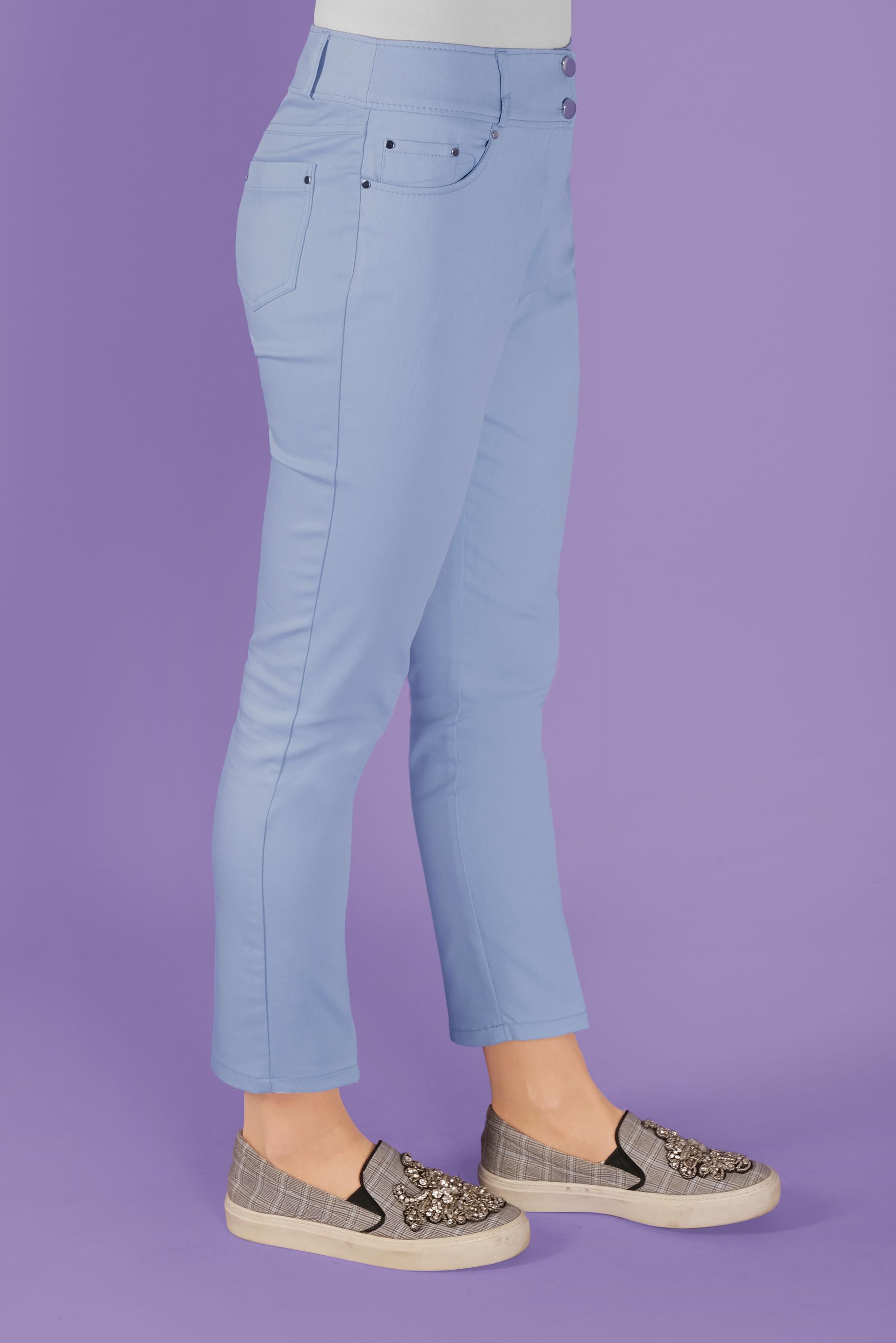 Tesettür giyim MAVİ ARA BEL DÜĞMELİ PANTOLON 70172