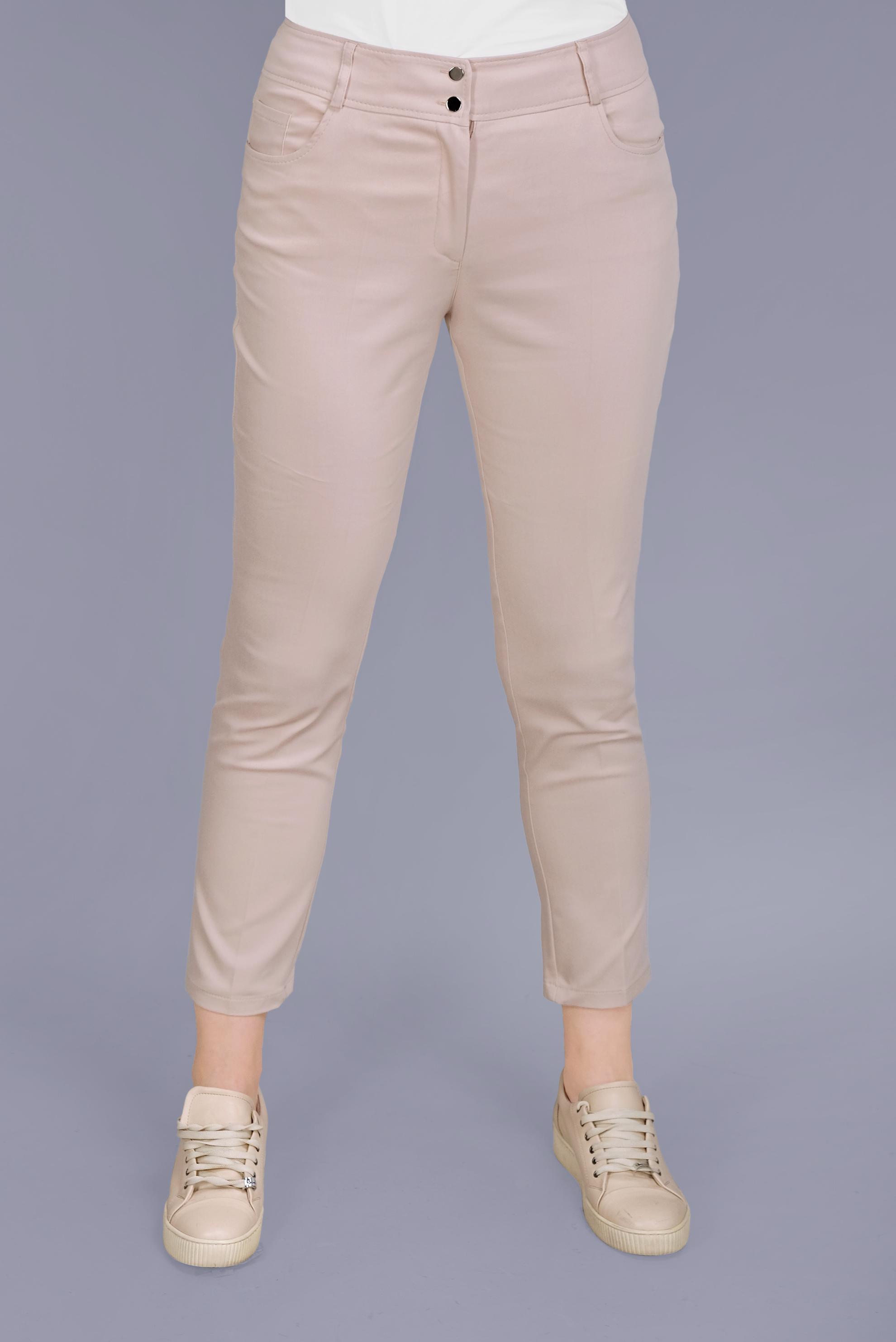 Tesettür giyim BEJ PAMUKLU DAR PAÇA PANTOLON 70173 