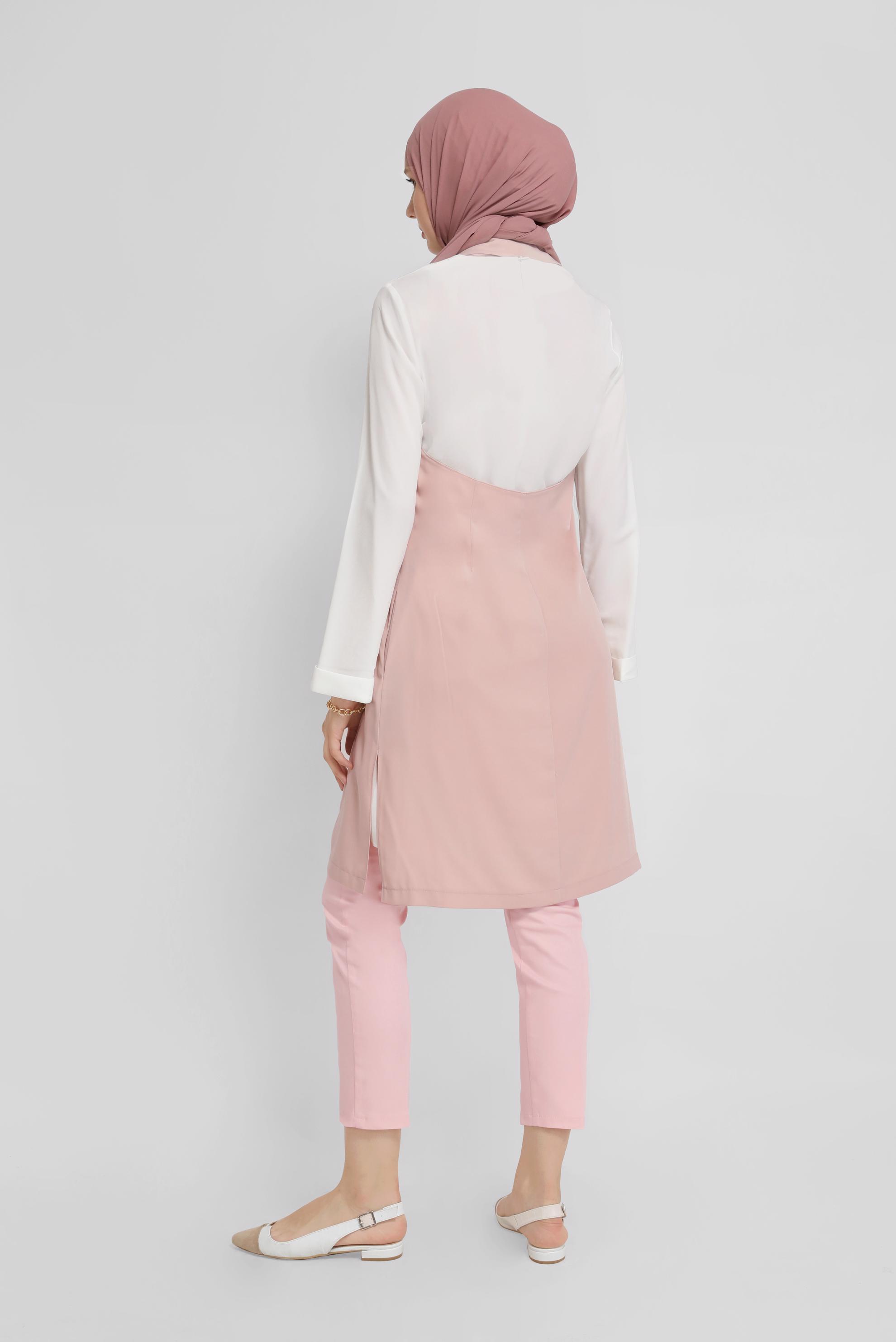Tesettür giyim PUDRA PAMUKLU DAR PAÇA PANTOLON 70173 