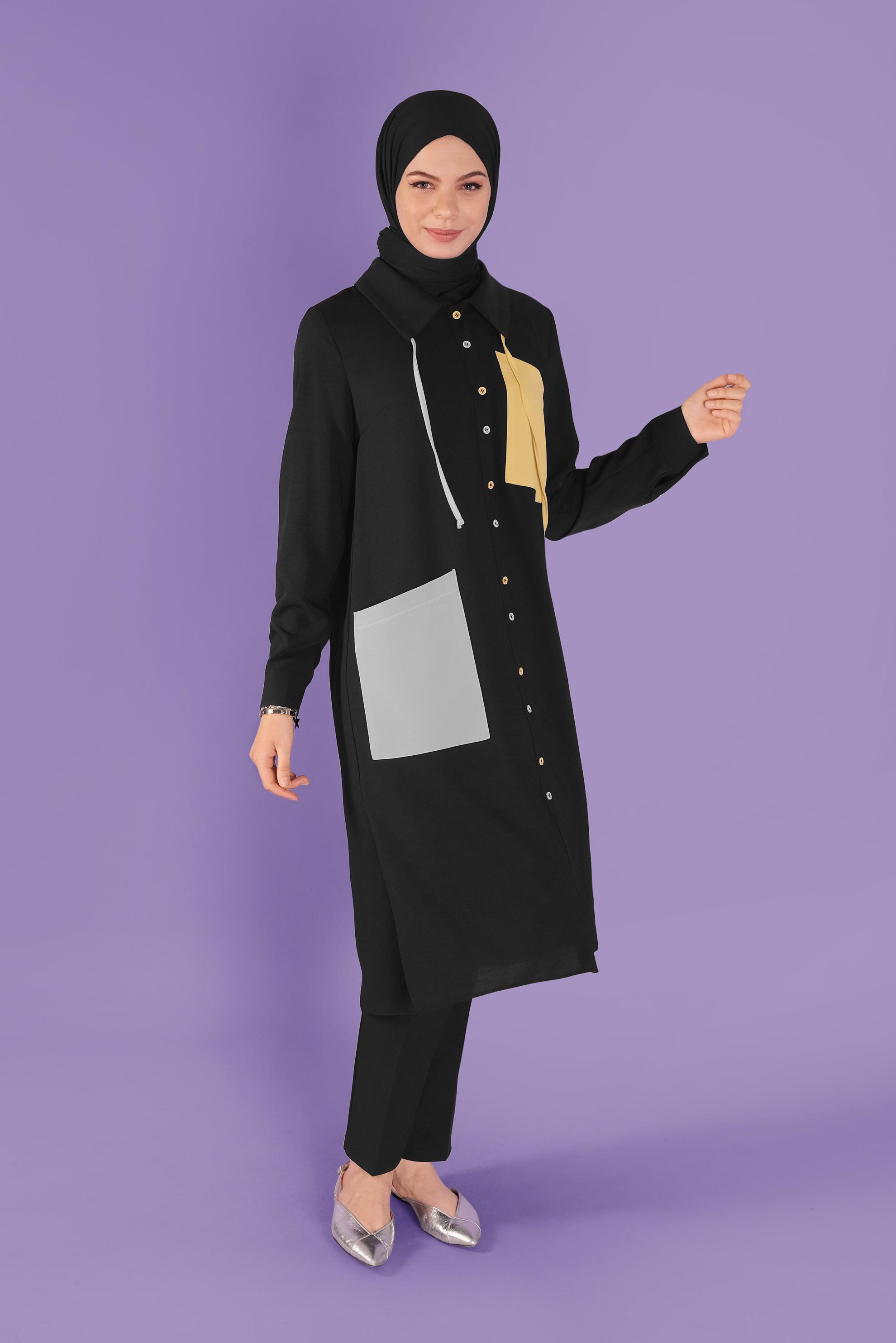 Hijab clothing BLACK SLIM-FIT PANTS 70175 