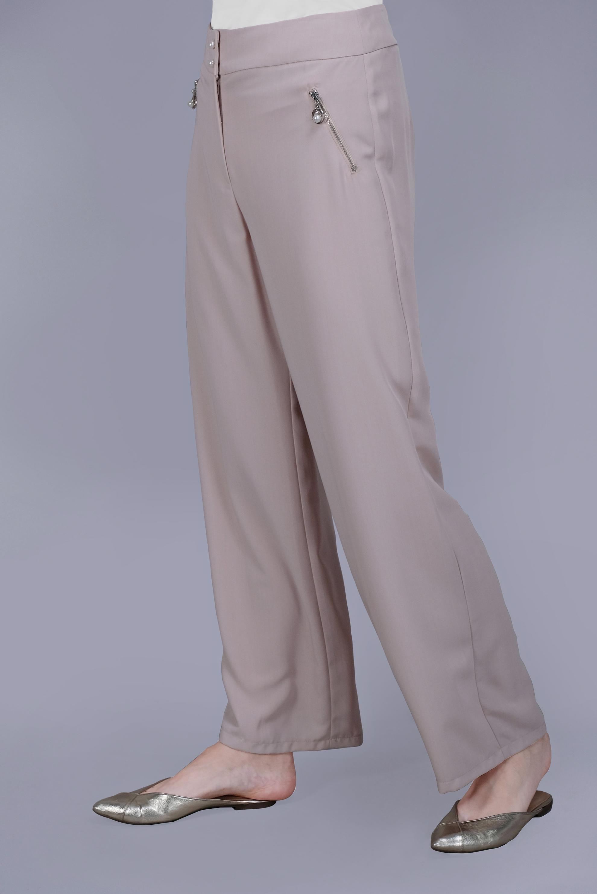 Tesettür giyim BEJ FERMUAR DETAYLI PANTOLON 70176