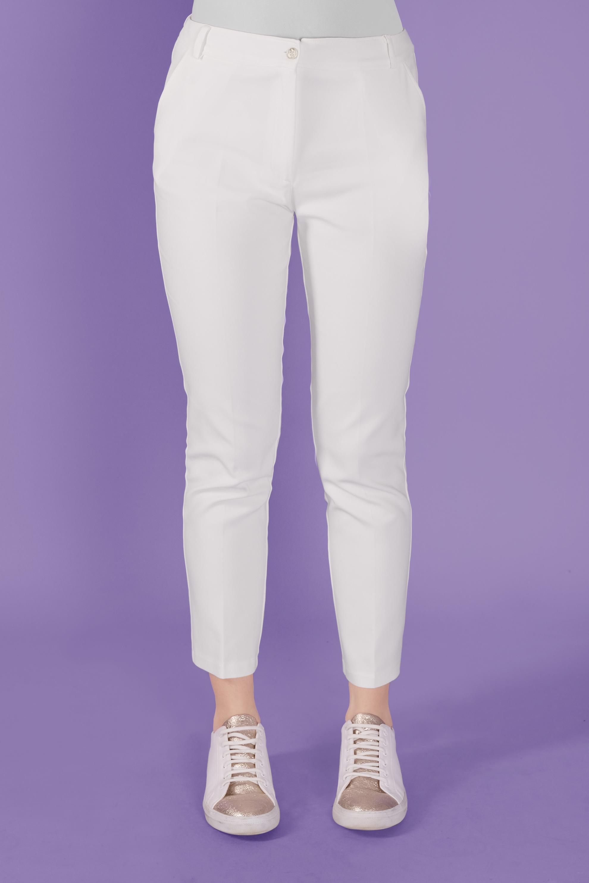 Tesettür giyim BEYAZ YÜKSEK BEL KLASİK PANTOLON 70179