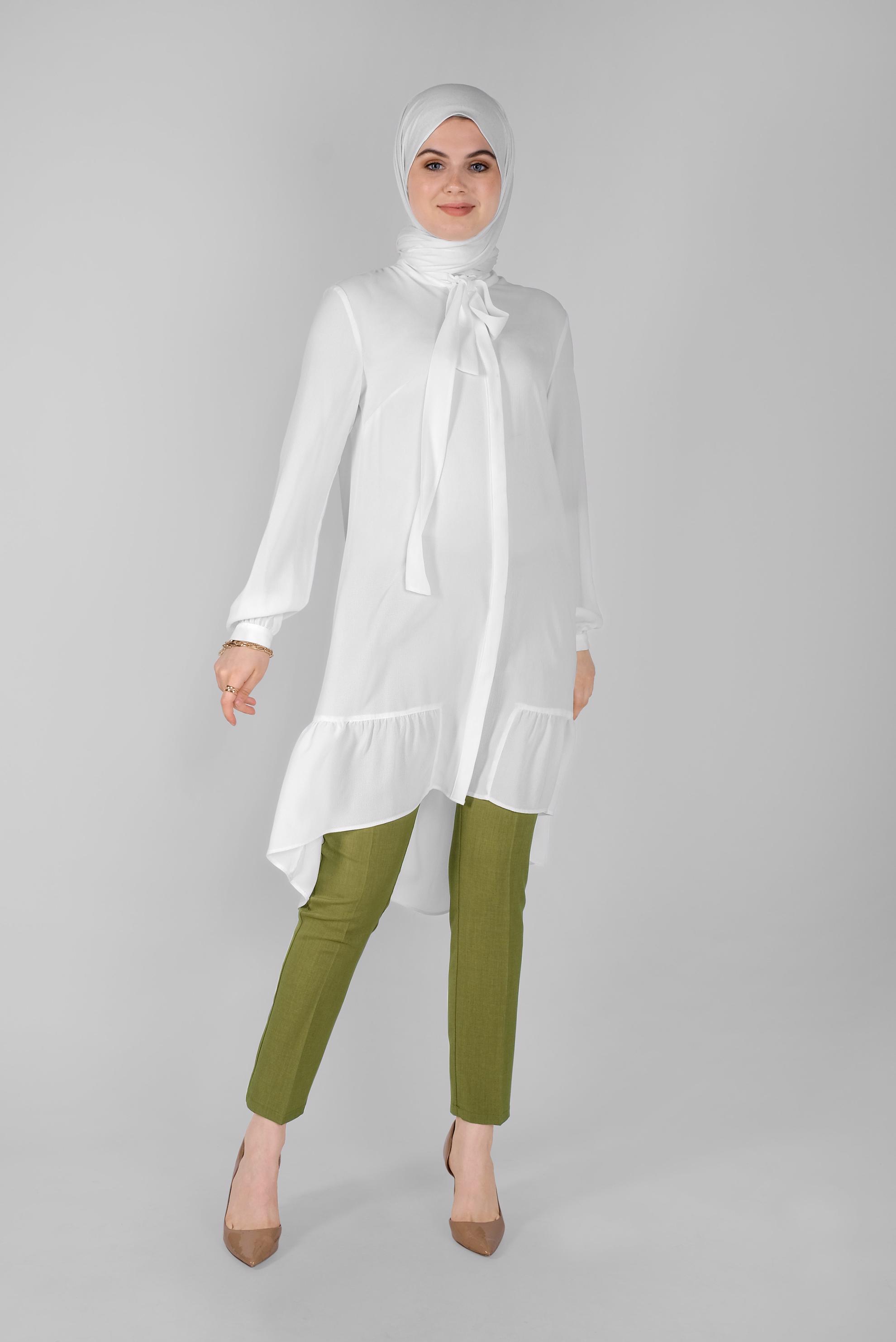 Tesettür giyim YEŞİL ARA BEL PANTOLON 70182 