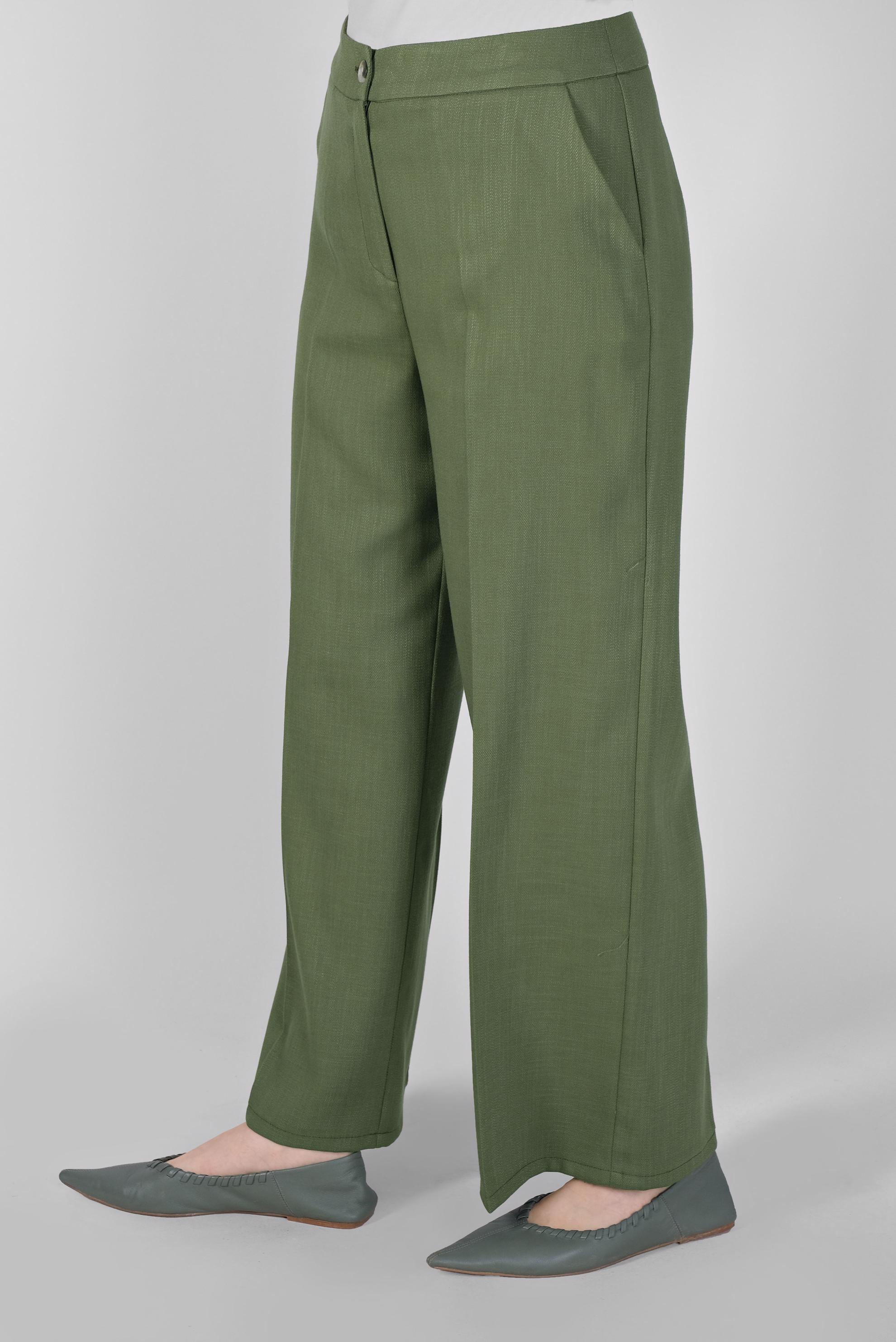 Tesettür giyim HAKİ BOL PAÇA PANTOLON 70184 