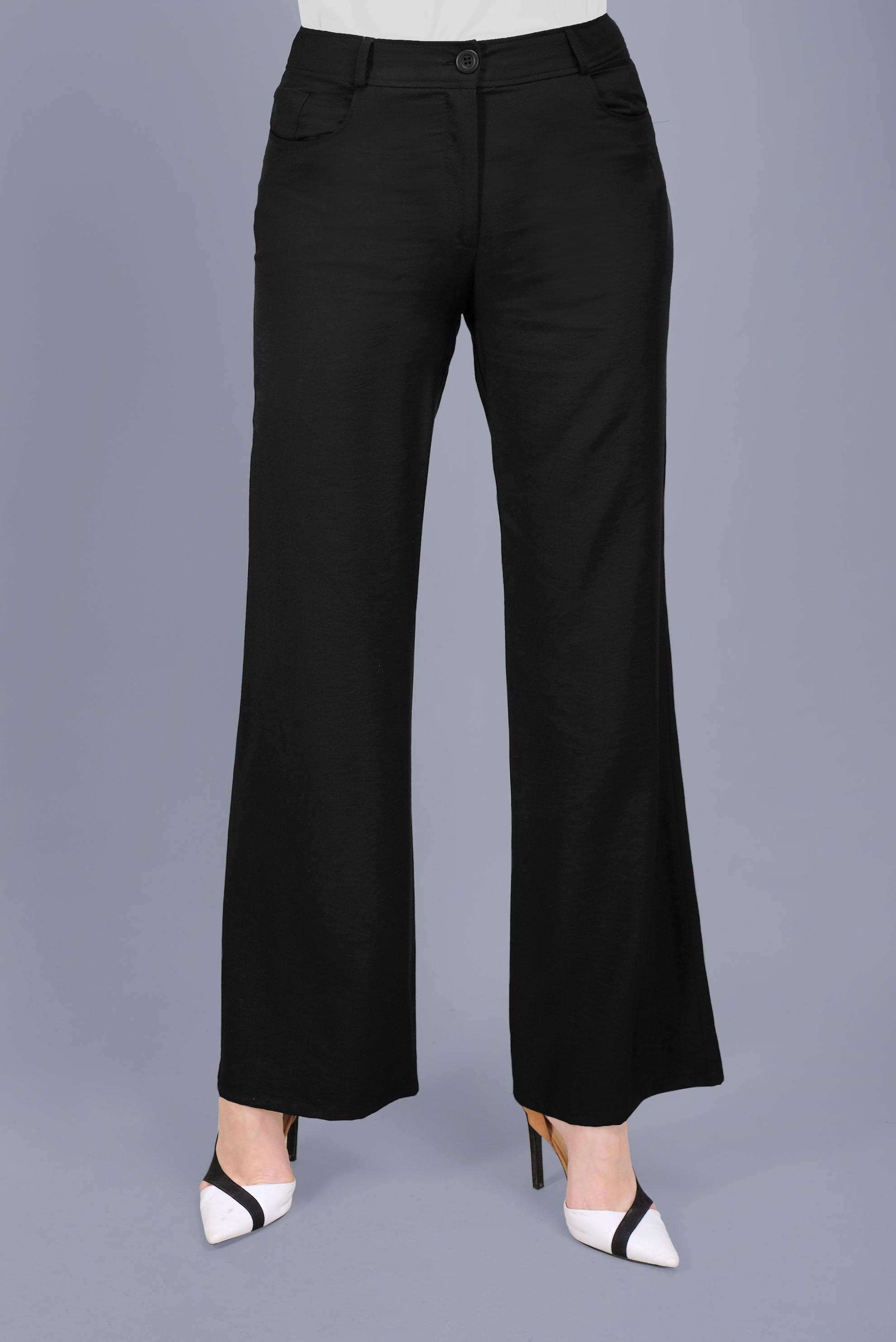 Tesettür giyim SİYAH ARABEL İSPANYOL PAÇA  PANTOLON 70185 