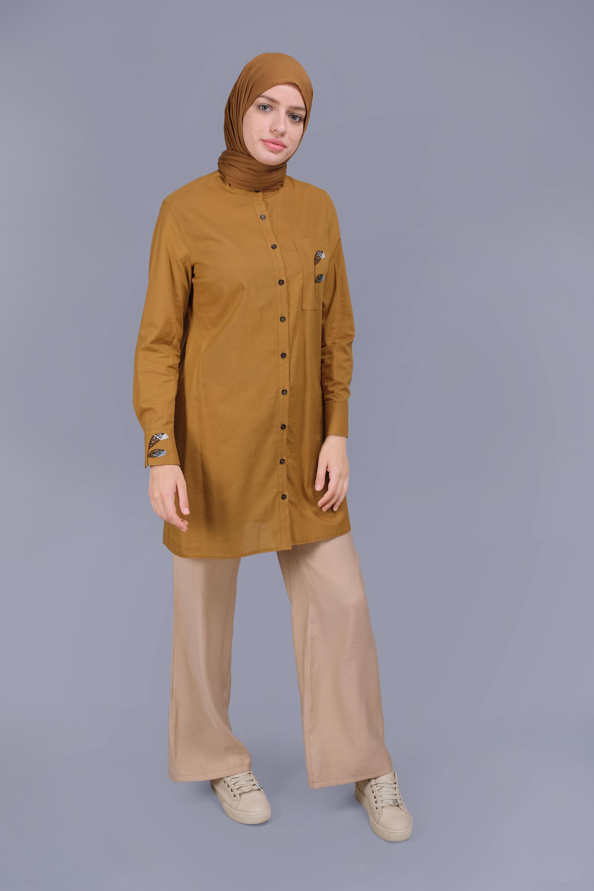 Tesettür giyim KAHVE ARABEL İSPANYOL PAÇA  PANTOLON 70185 