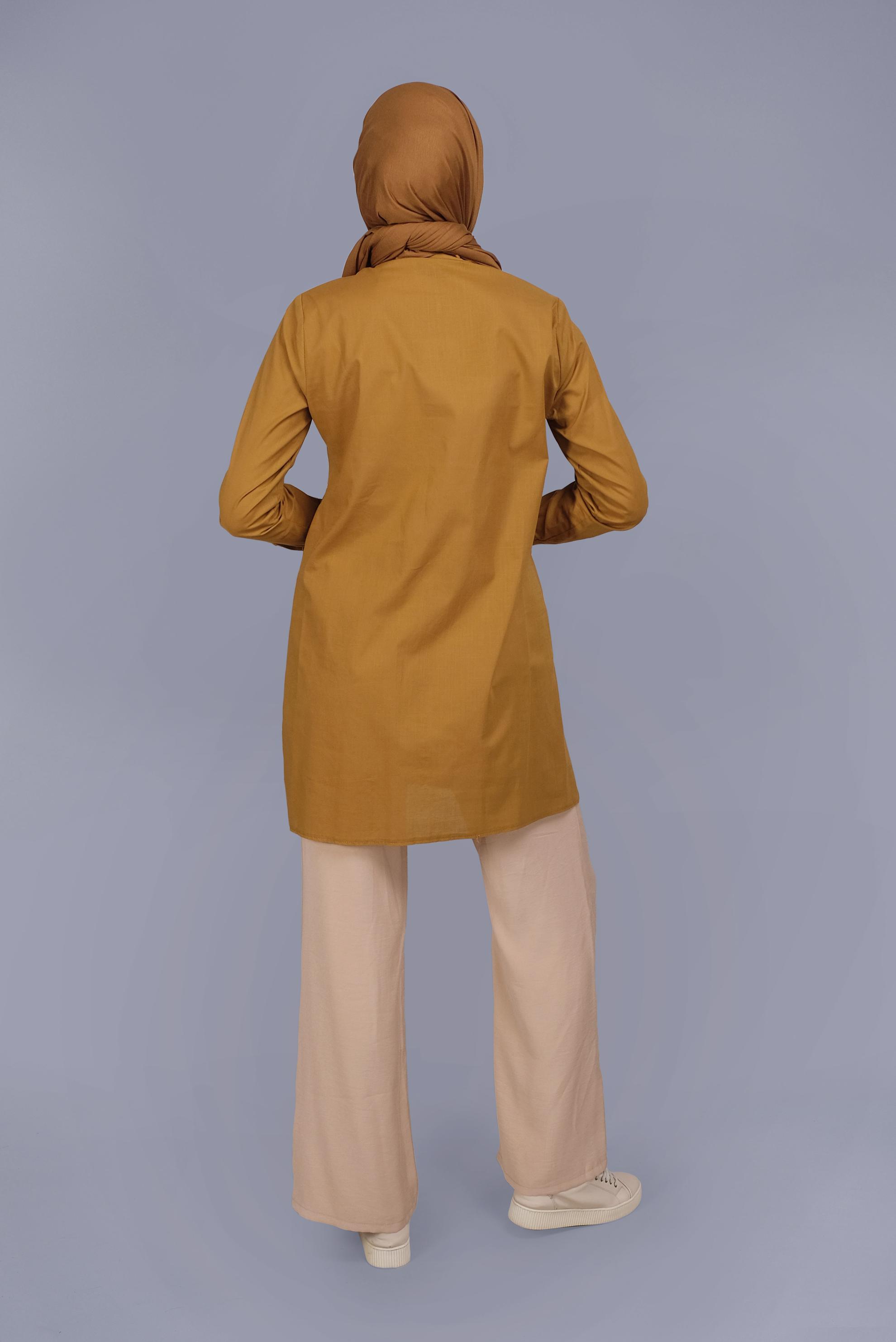 Tesettür giyim KAHVE ARABEL İSPANYOL PAÇA  PANTOLON 70185 