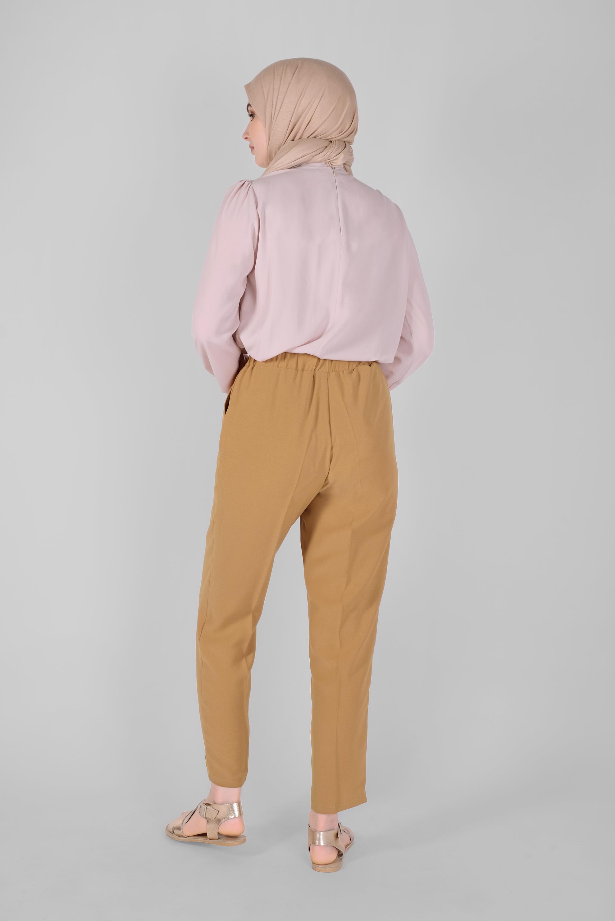 Tesettür giyim SARI  HAVUÇ PANTOLON 70186 