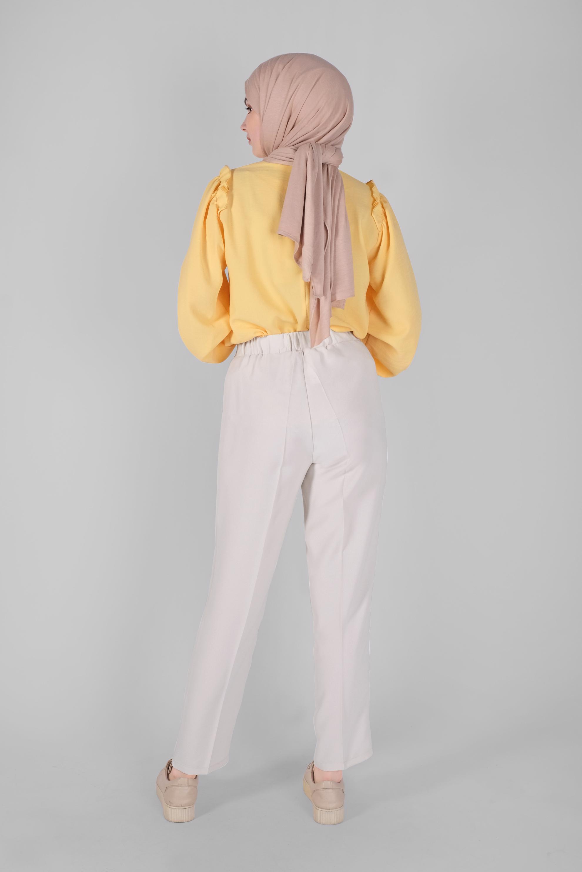 Tesettür giyim BEJ  HAVUÇ PANTOLON 70186 