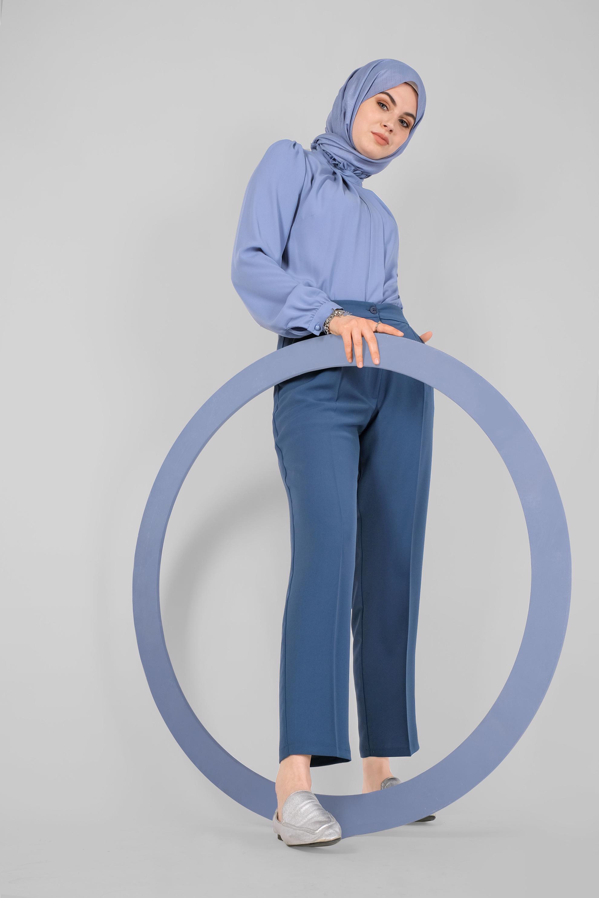 Tesettür giyim LACİVERT  HAVUÇ PANTOLON 70186 
