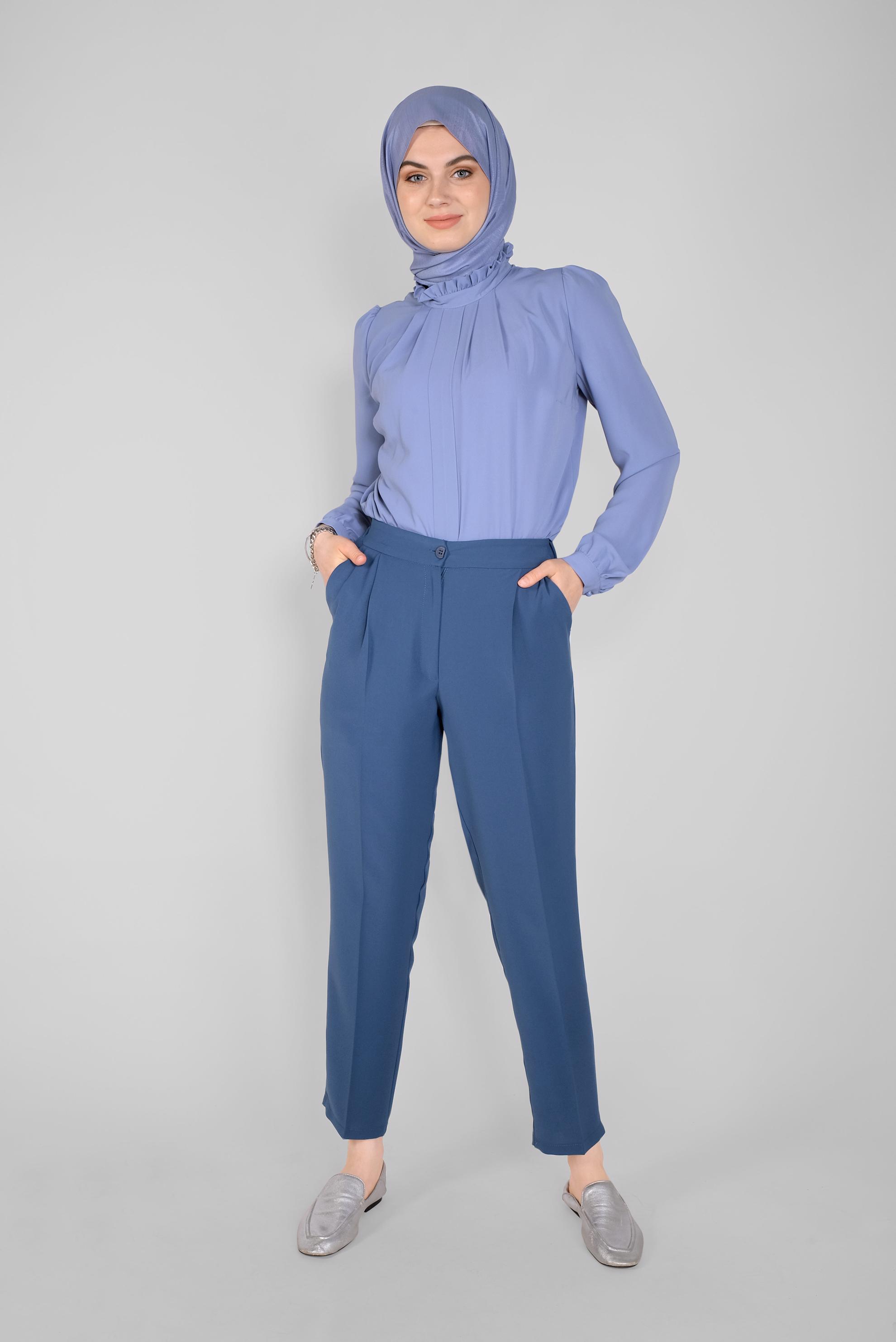 Tesettür giyim LACİVERT  HAVUÇ PANTOLON 70186 