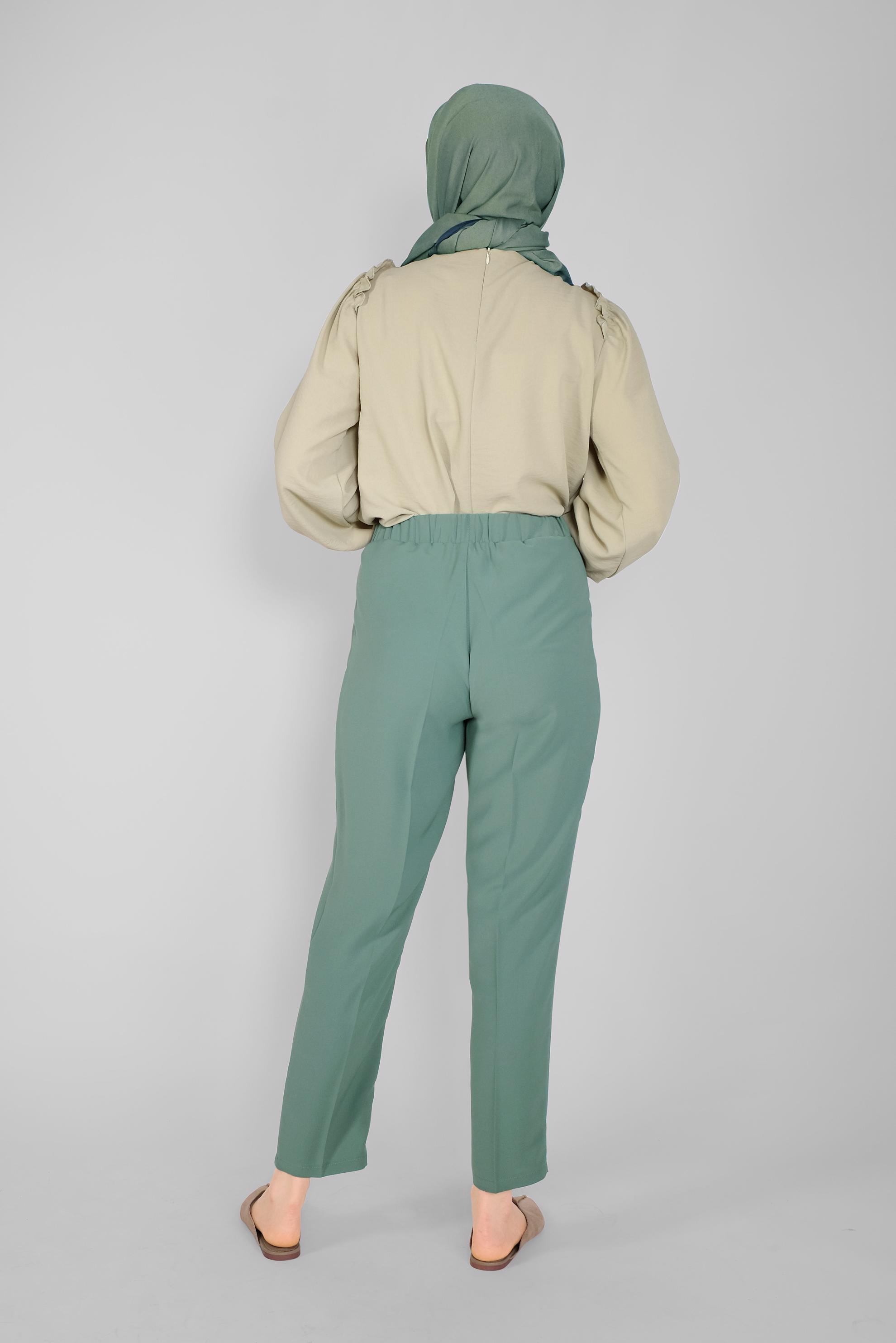 Tesettür giyim MAVİ  HAVUÇ PANTOLON 70186 