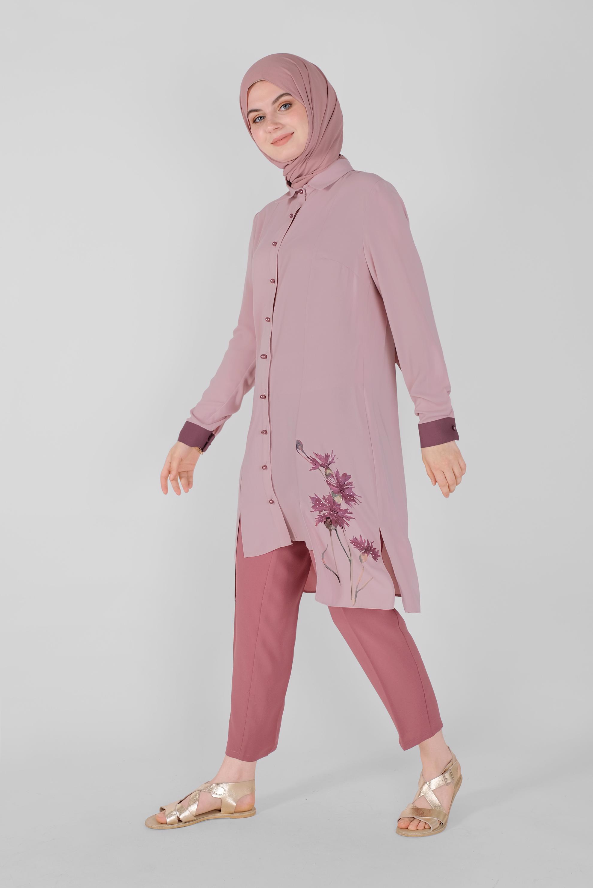 Tesettür giyim PEMBE  HAVUÇ PANTOLON 70186 