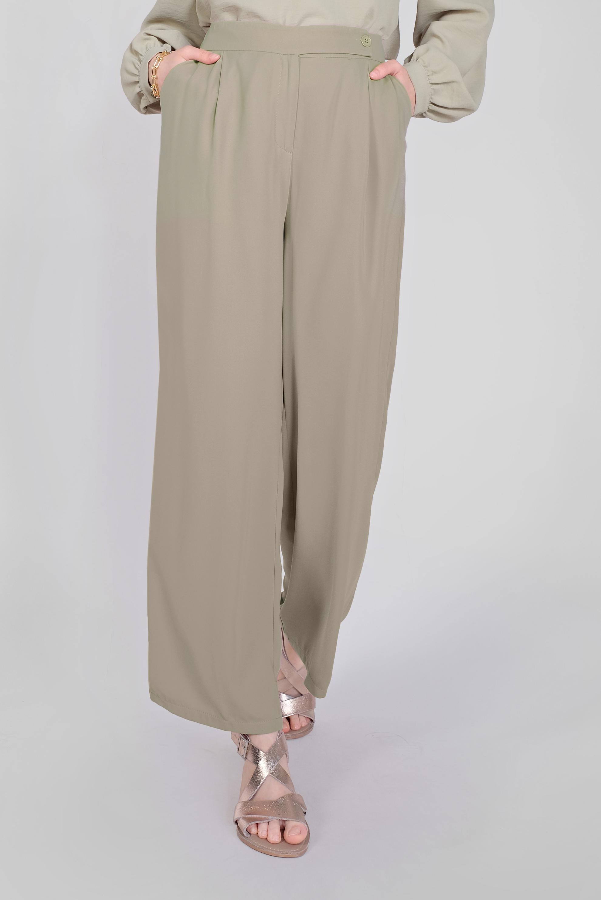 Tesettür giyim VİZON GENİŞ PAÇA DÜĞMELİ PANTOLON 70190 