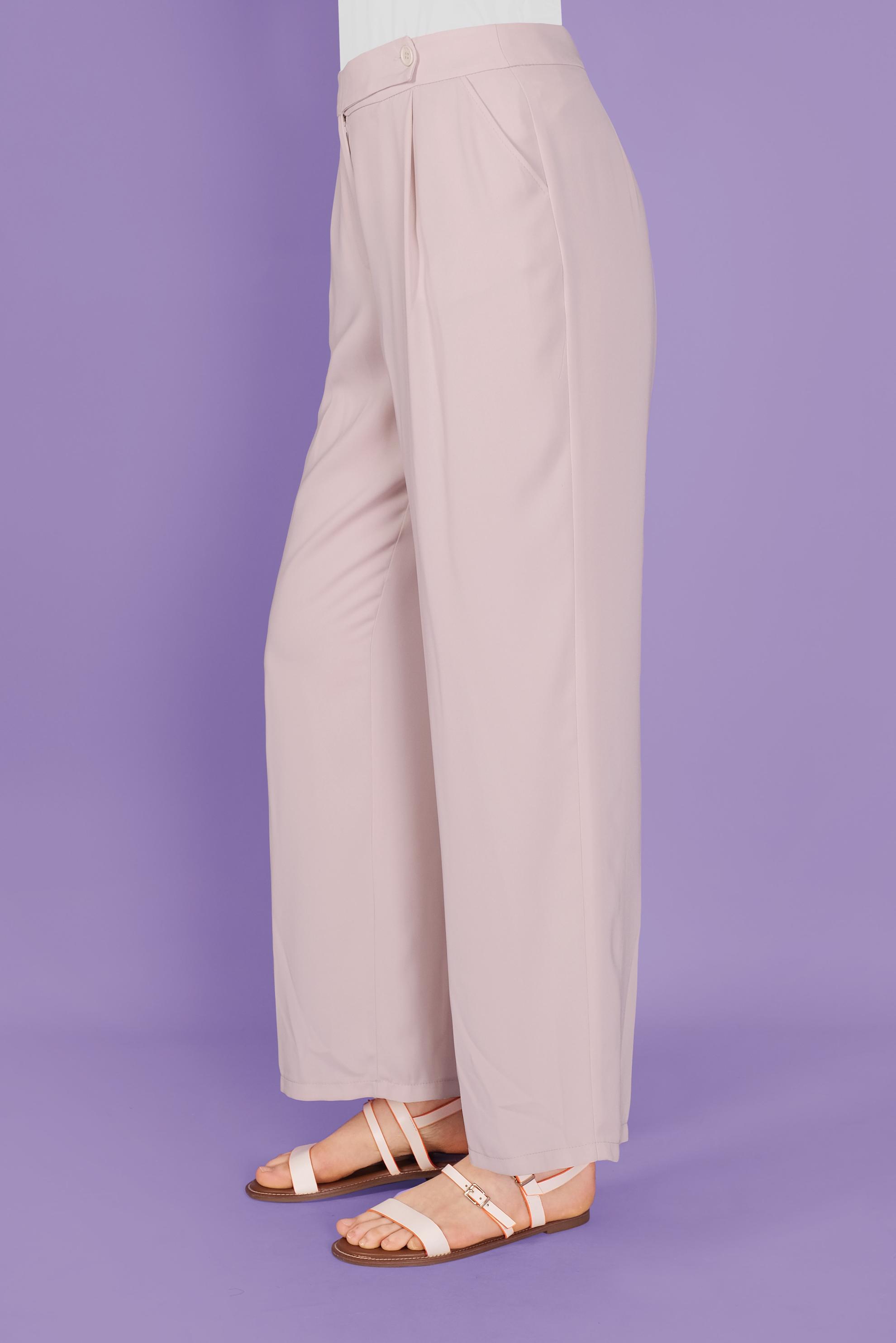 Tesettür giyim EKRU GENİŞ PAÇA DÜĞMELİ PANTOLON 70190 