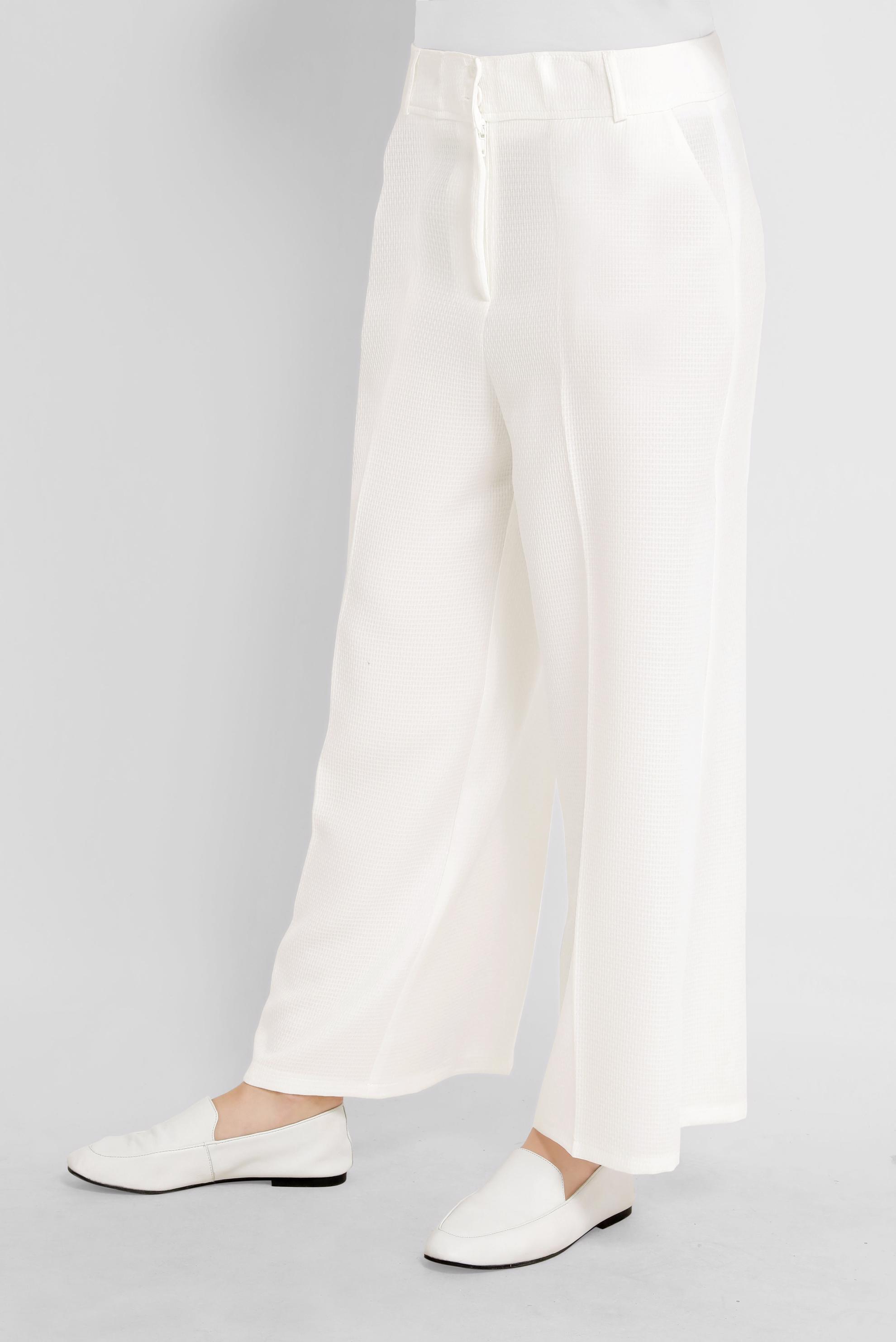 Tesettür giyim BEYAZ GENİŞ PAÇA PANTOLON 70191