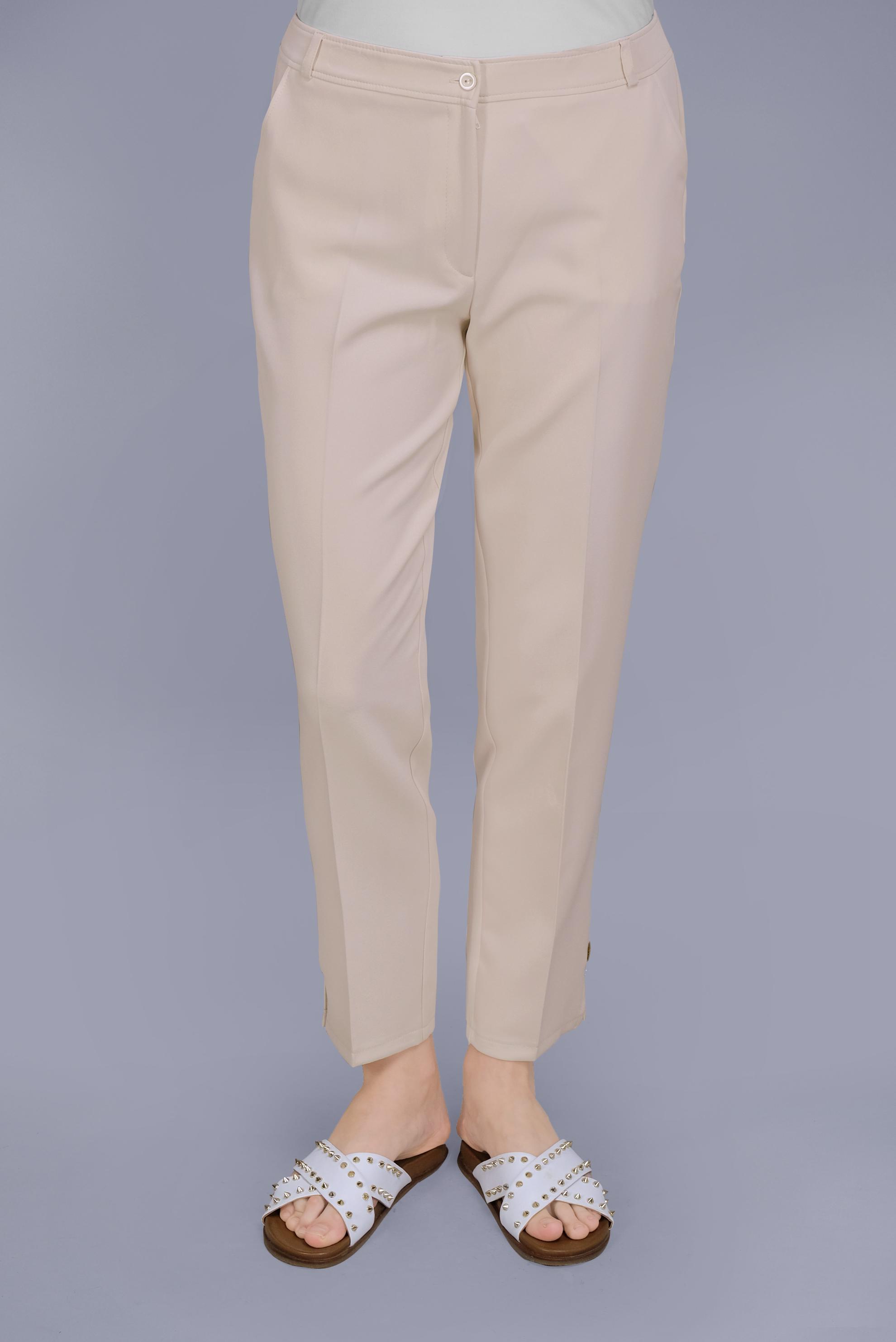 Tesettür giyim BEJ YIRTMAÇ DETAYLI TAŞLI PANTOLON 70193 