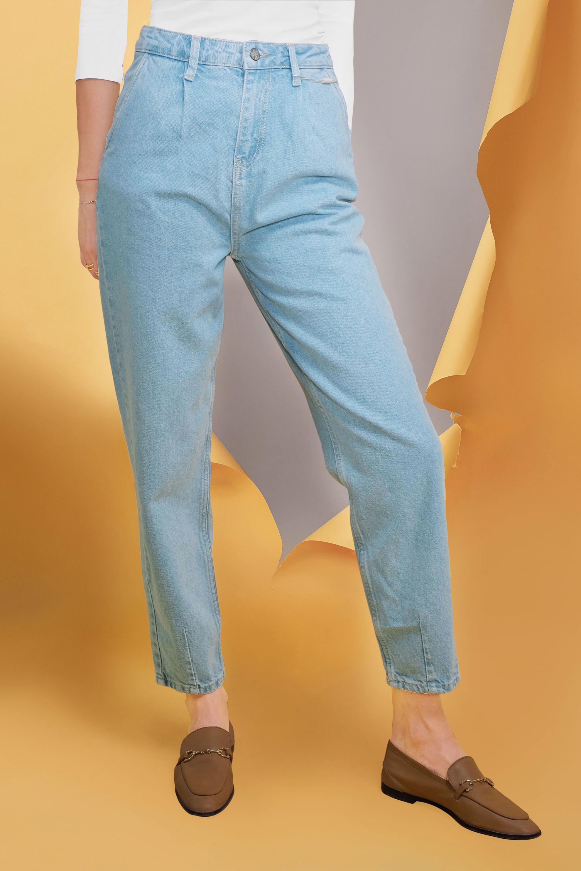 Tesettür giyim MAVİ YÜKSEK BEL DENİM PANTOLON 70218