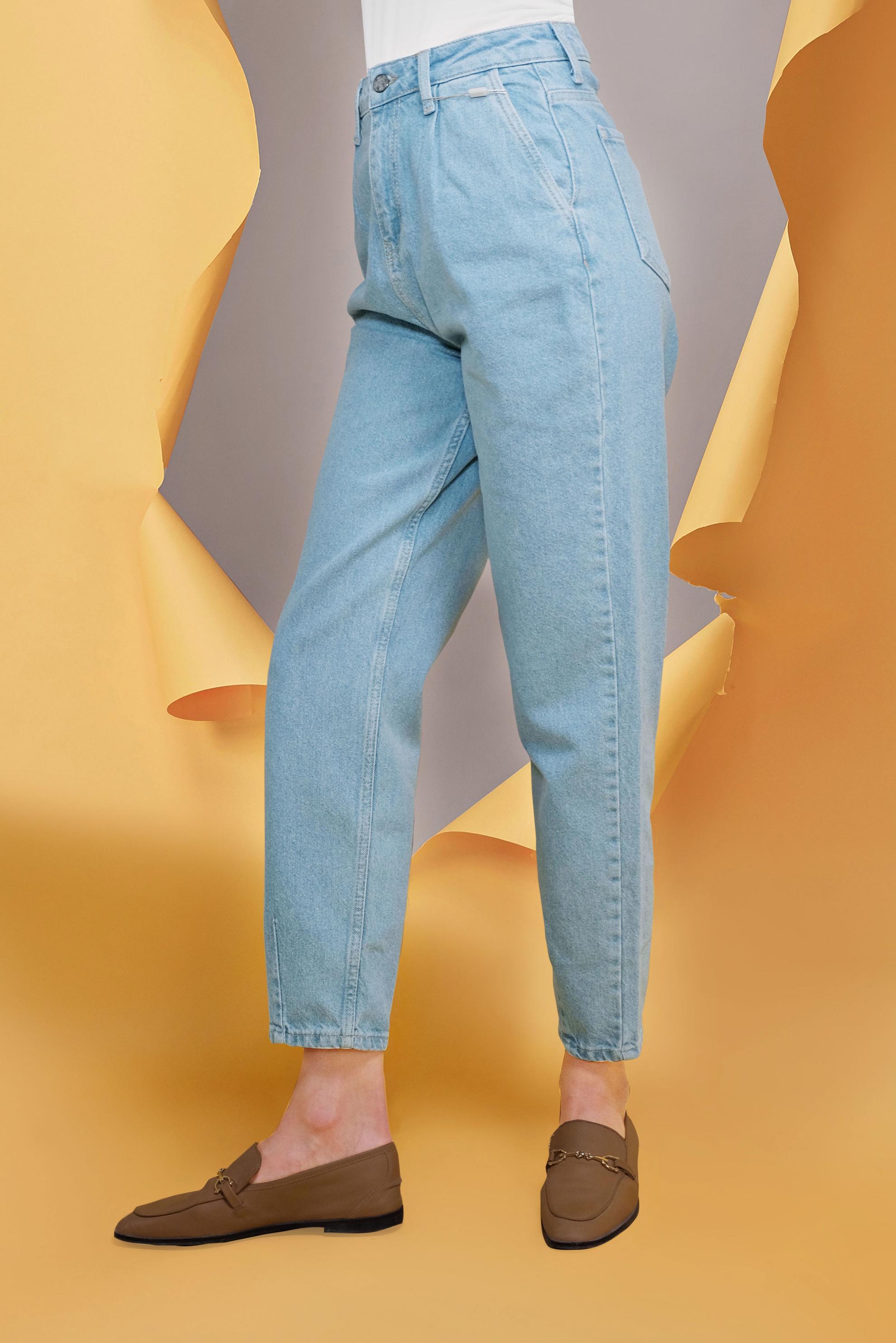 Tesettür giyim MAVİ YÜKSEK BEL DENİM PANTOLON 70218