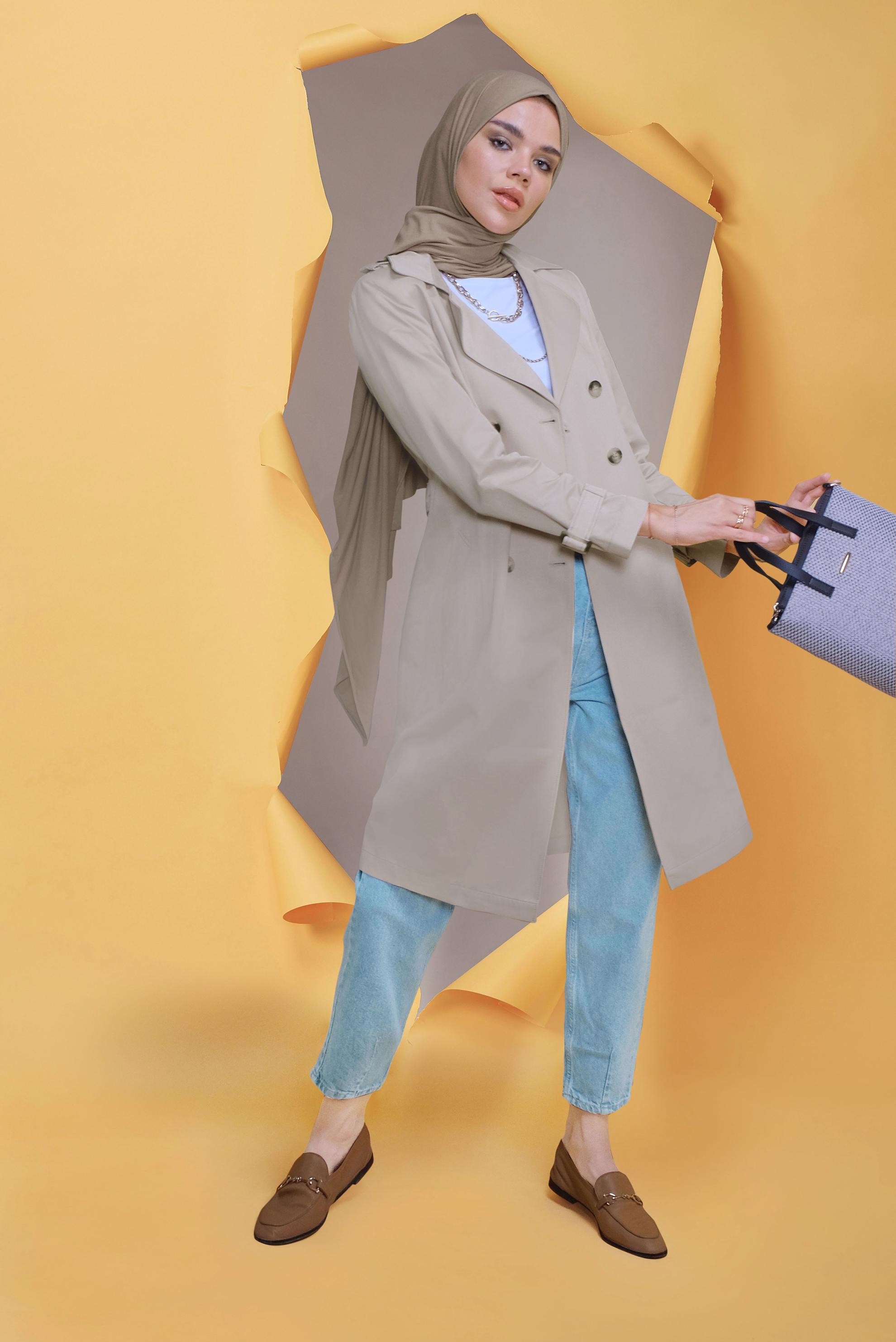 Tesettür giyim MAVİ YÜKSEK BEL DENİM PANTOLON 70218