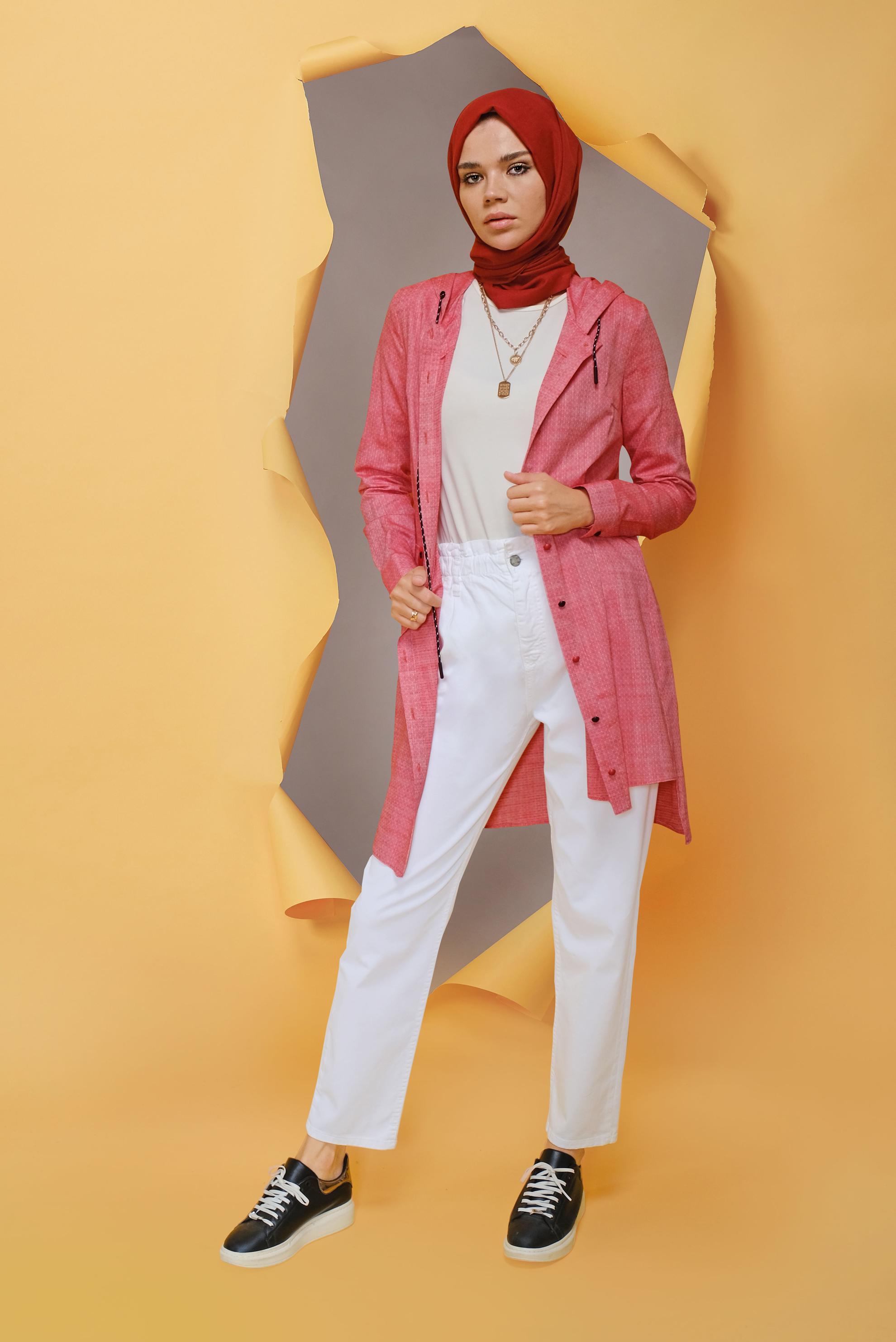 Tesettür giyim BEYAZ BELİ LASTİKLİ PANTOLON 70220