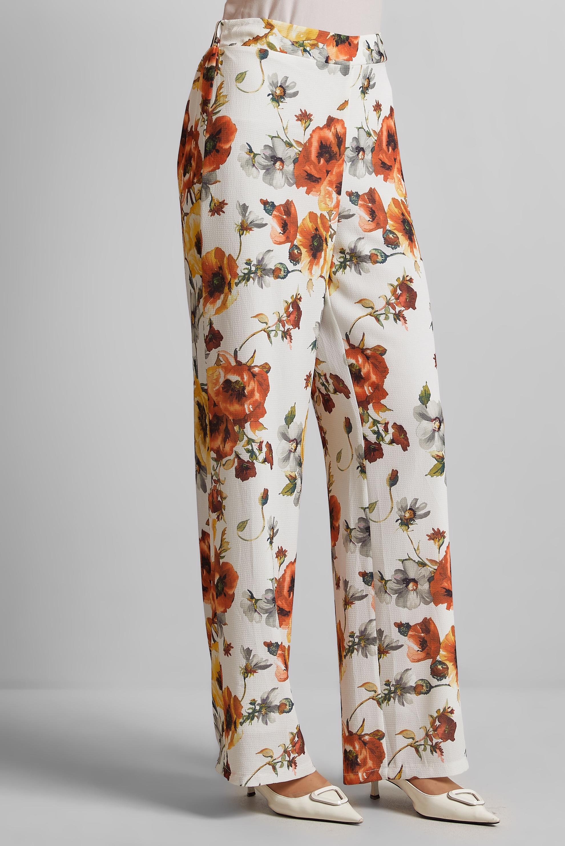 Tesettür giyim TURUNCU DESENLİ PANTOLON 70254