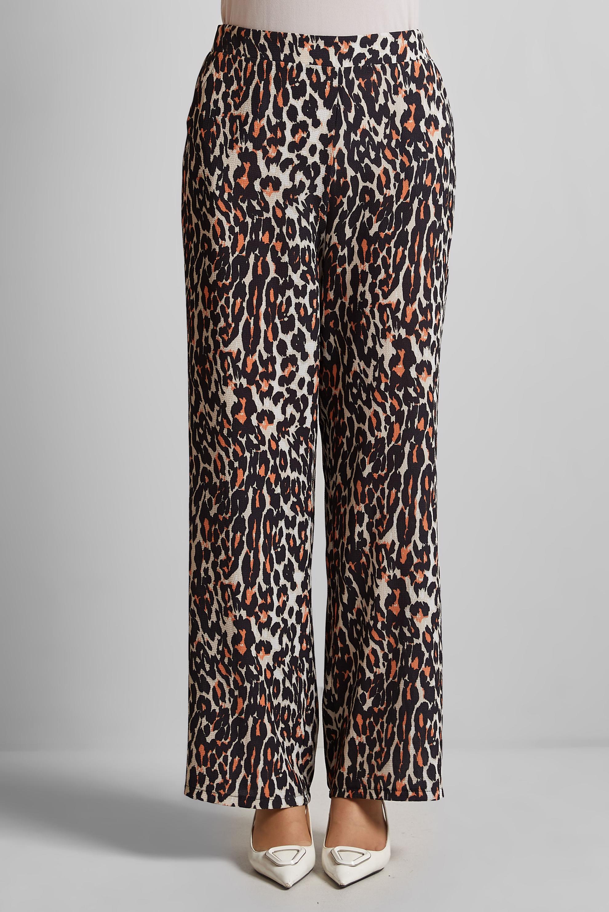 Tesettür giyim TURUNCU LEOPAR DESENLİ PANTOLON 70259