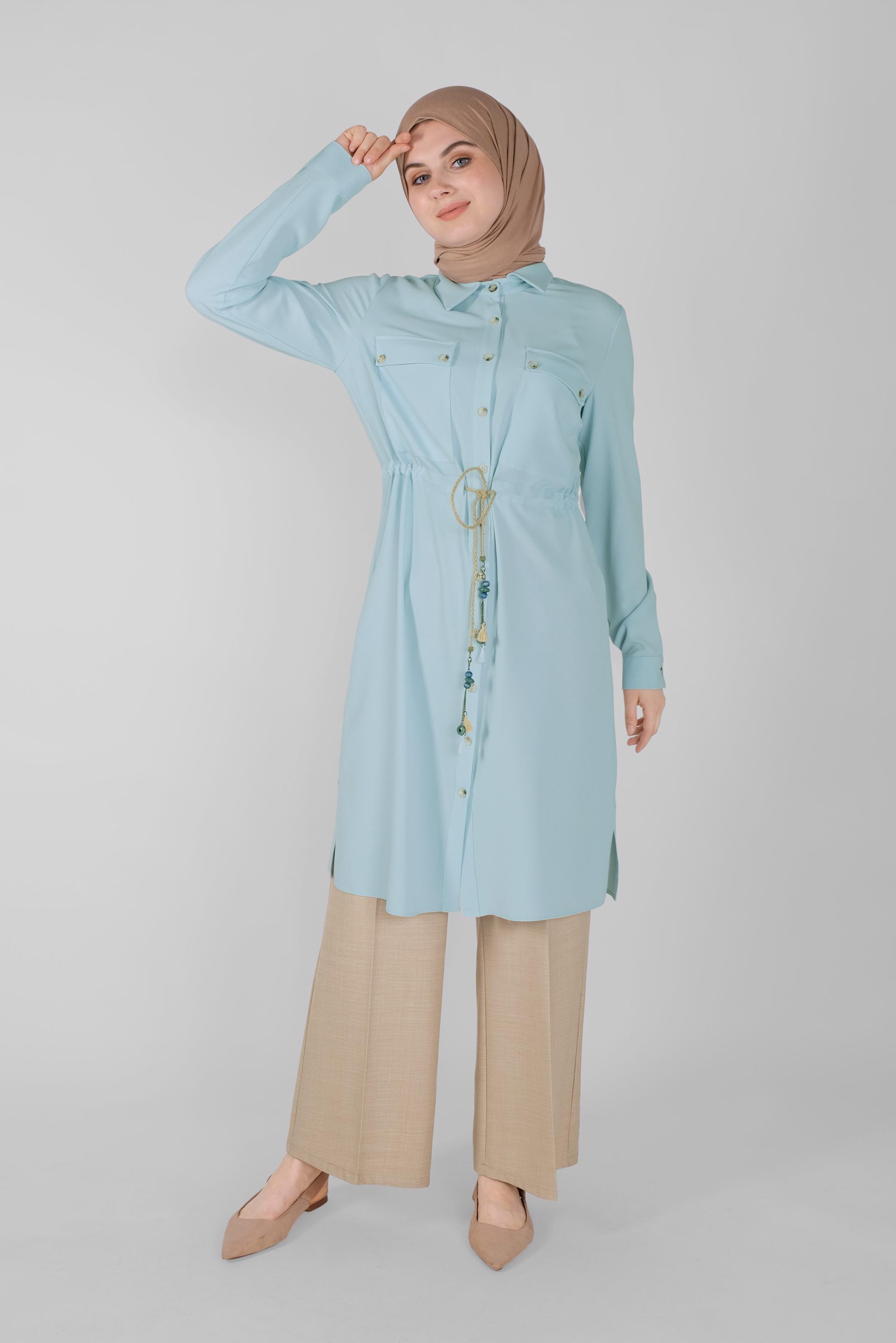 Tesettür giyim BEJ ARA BEL PANTOLON 70184-1 