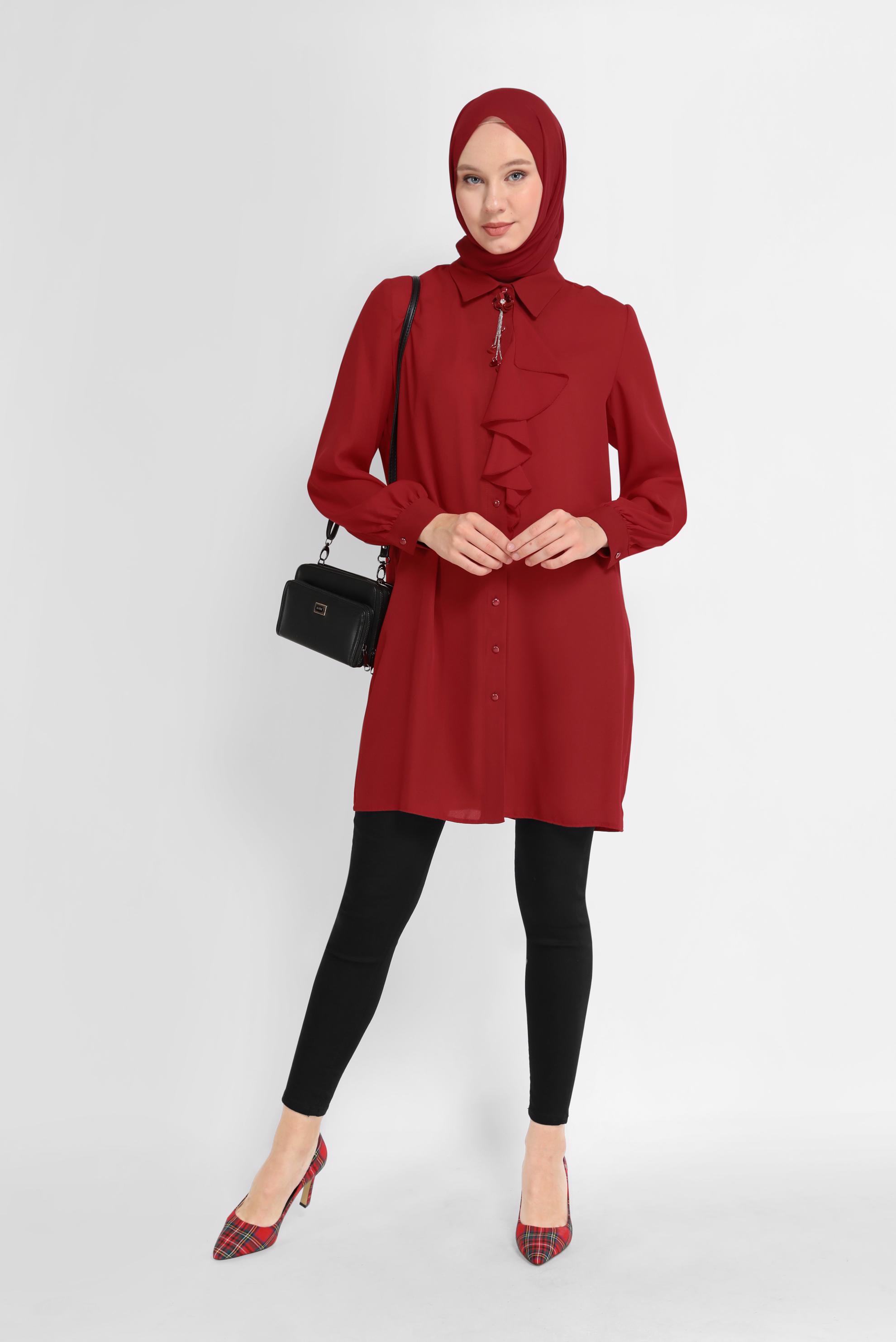 Tesettür giyim SİYAH YÜKSEK BEL CEP DETAYLI PANTOLON 70206-1