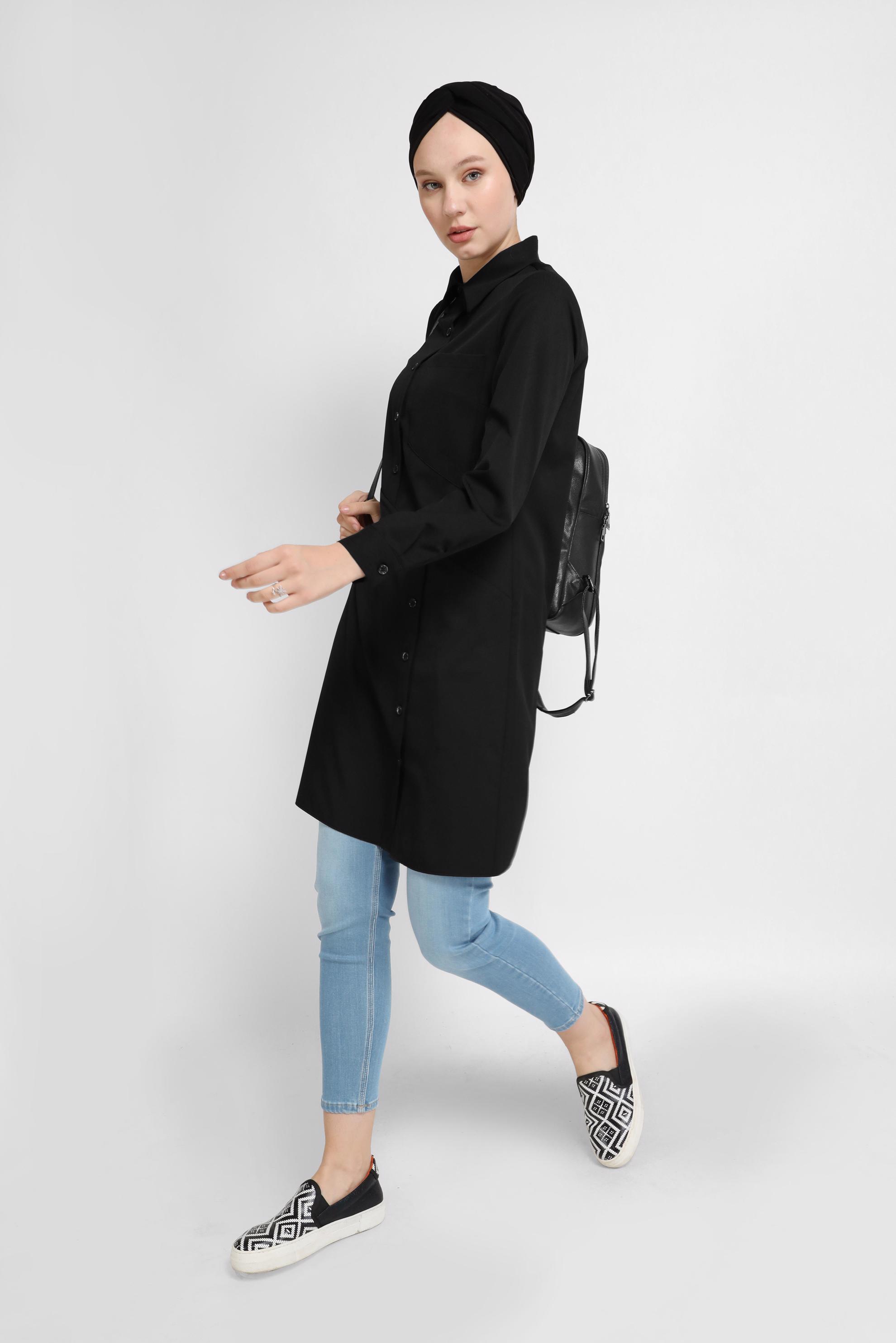 Tesettür giyim MAVİ DAR PAÇA DENİM PANTOLON 70209-1 